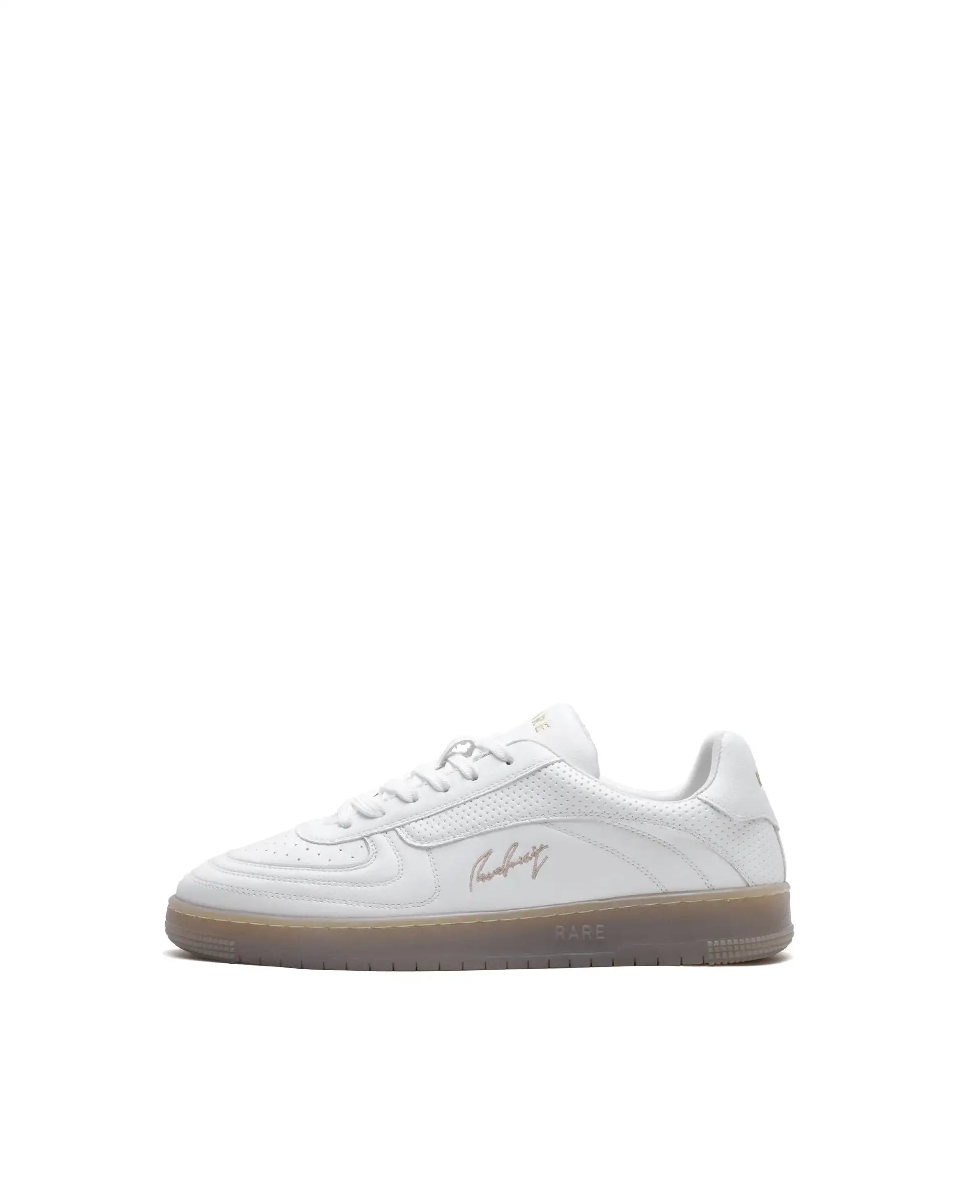 Rare Rabbit Men's Agno White Micro Leather Sneaker