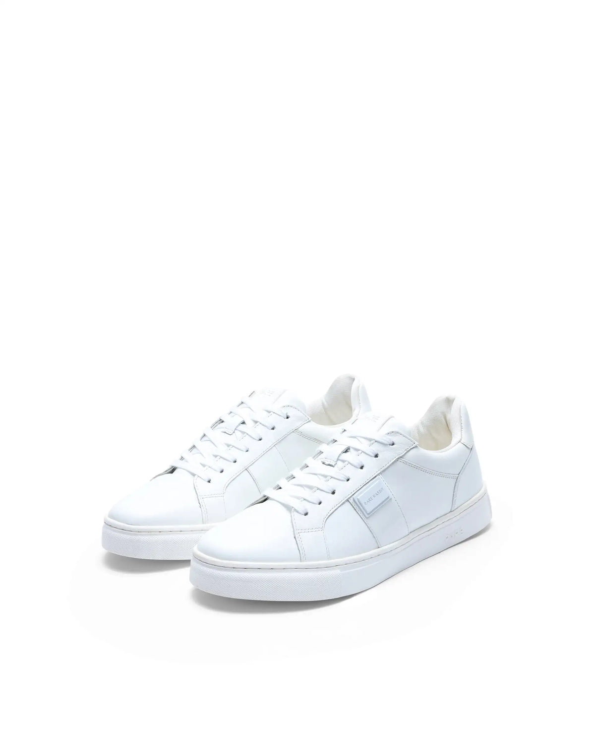 Rare Rabbit Men's Alden White Leather Fabric Sneaker