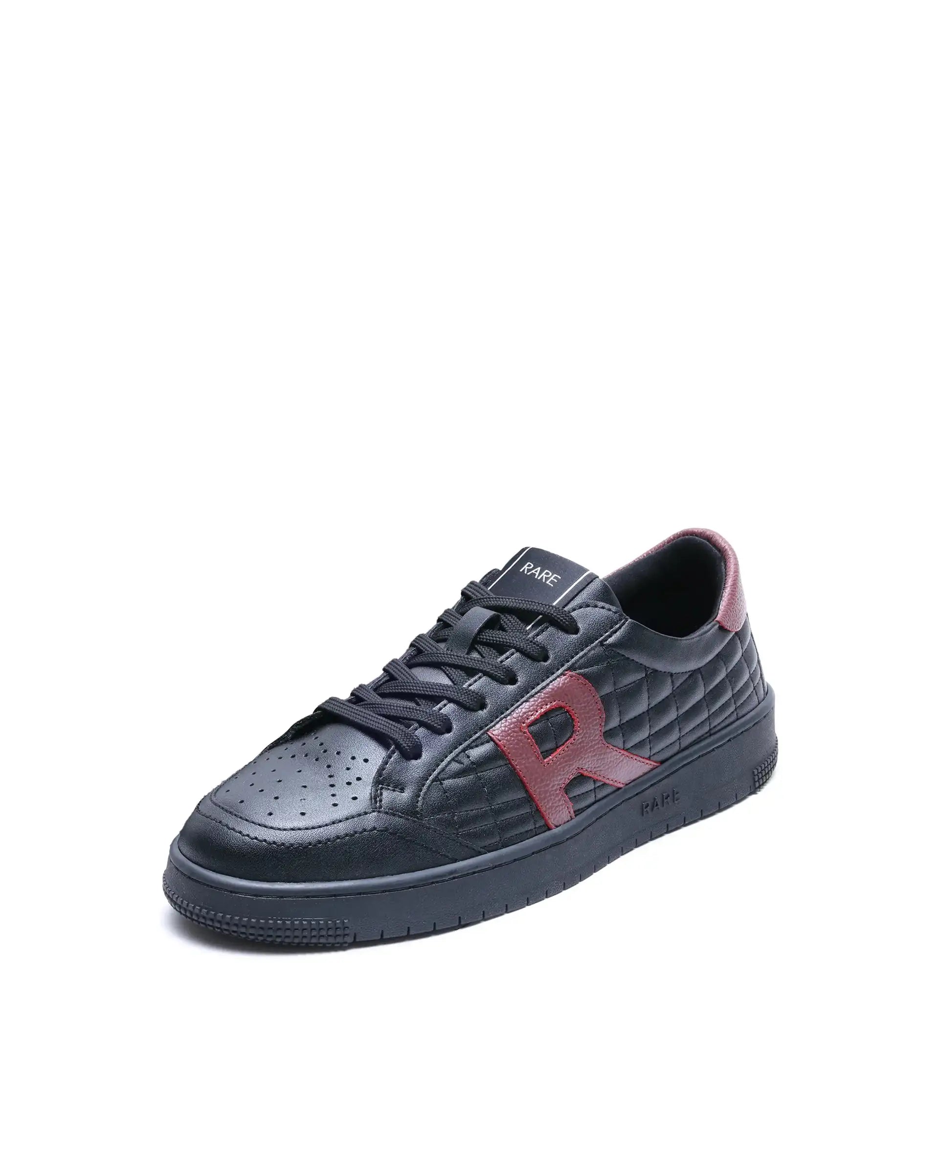 Rare Rabbit Men's Alto Black Micro Leather Sneaker