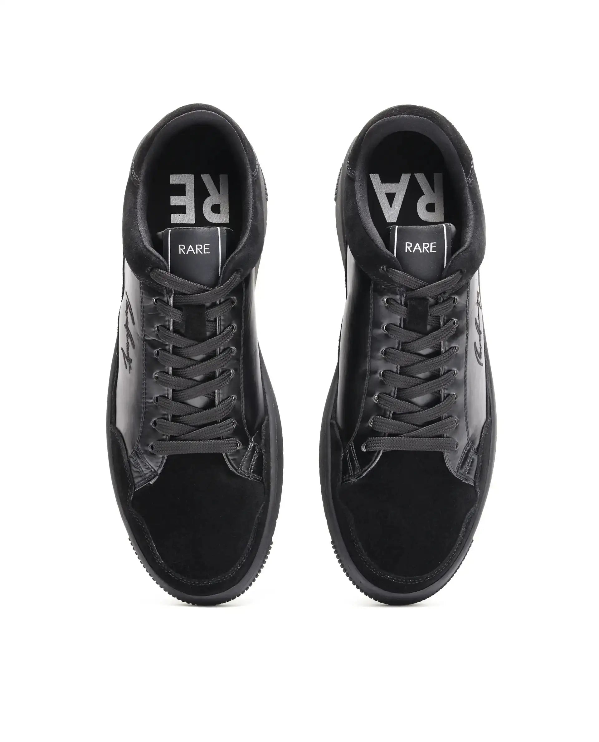 Rare Rabbit Men's Amigo Black Parachute Lace-Up Closure Sneaker