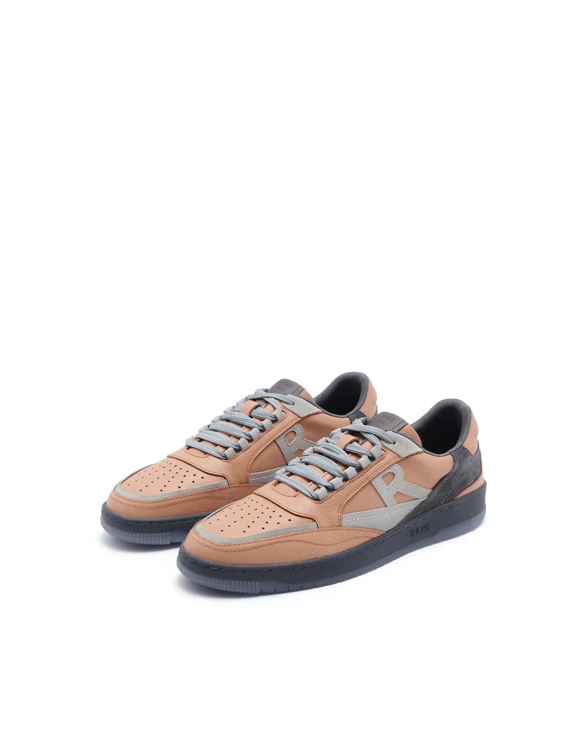 Rare Rabbit Men's Amur Orange Plain Shoes