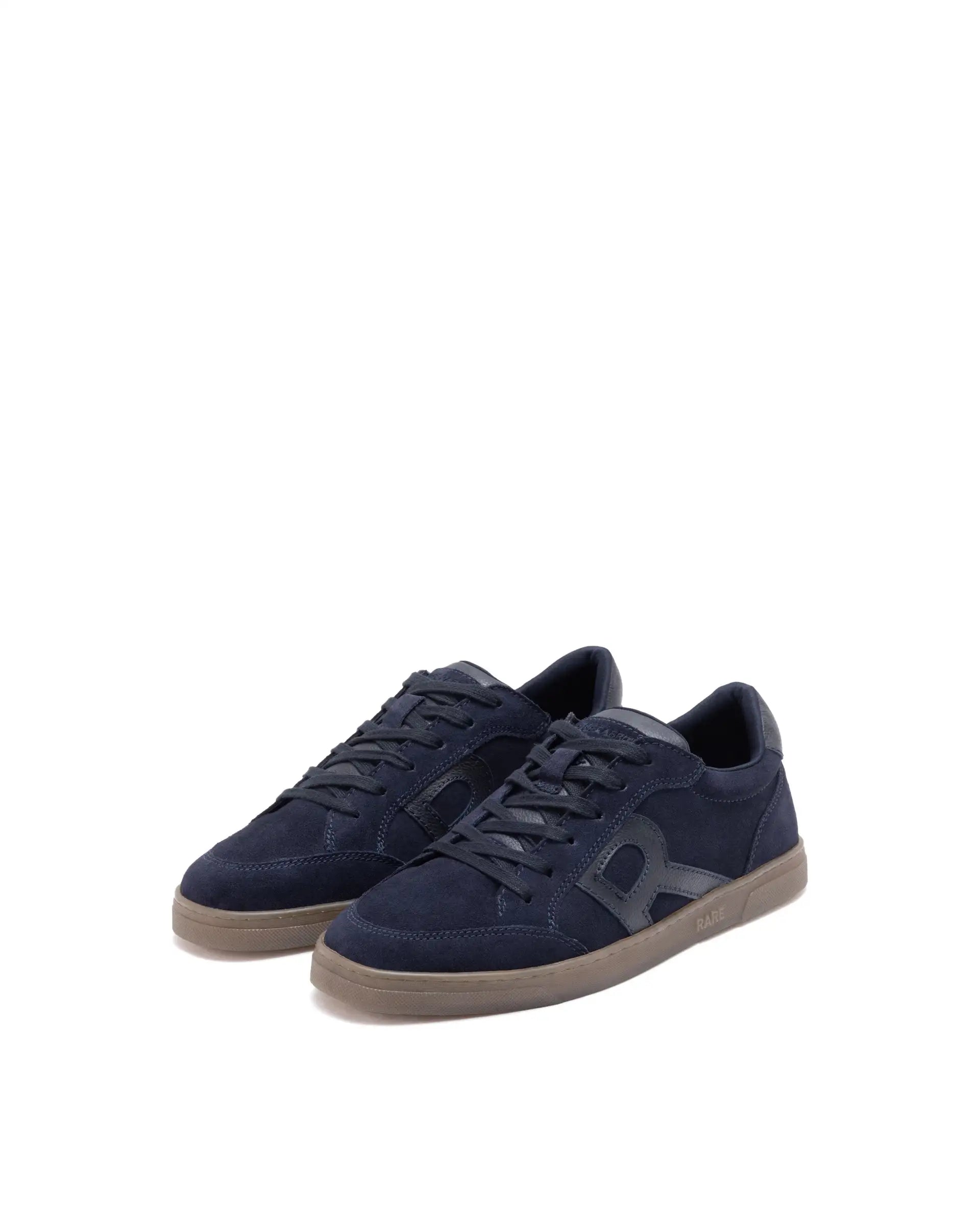 Rare Rabbit Men's Antares Blue Low-Top Lace Up Premium Suede With Genuine Leather Sneaker