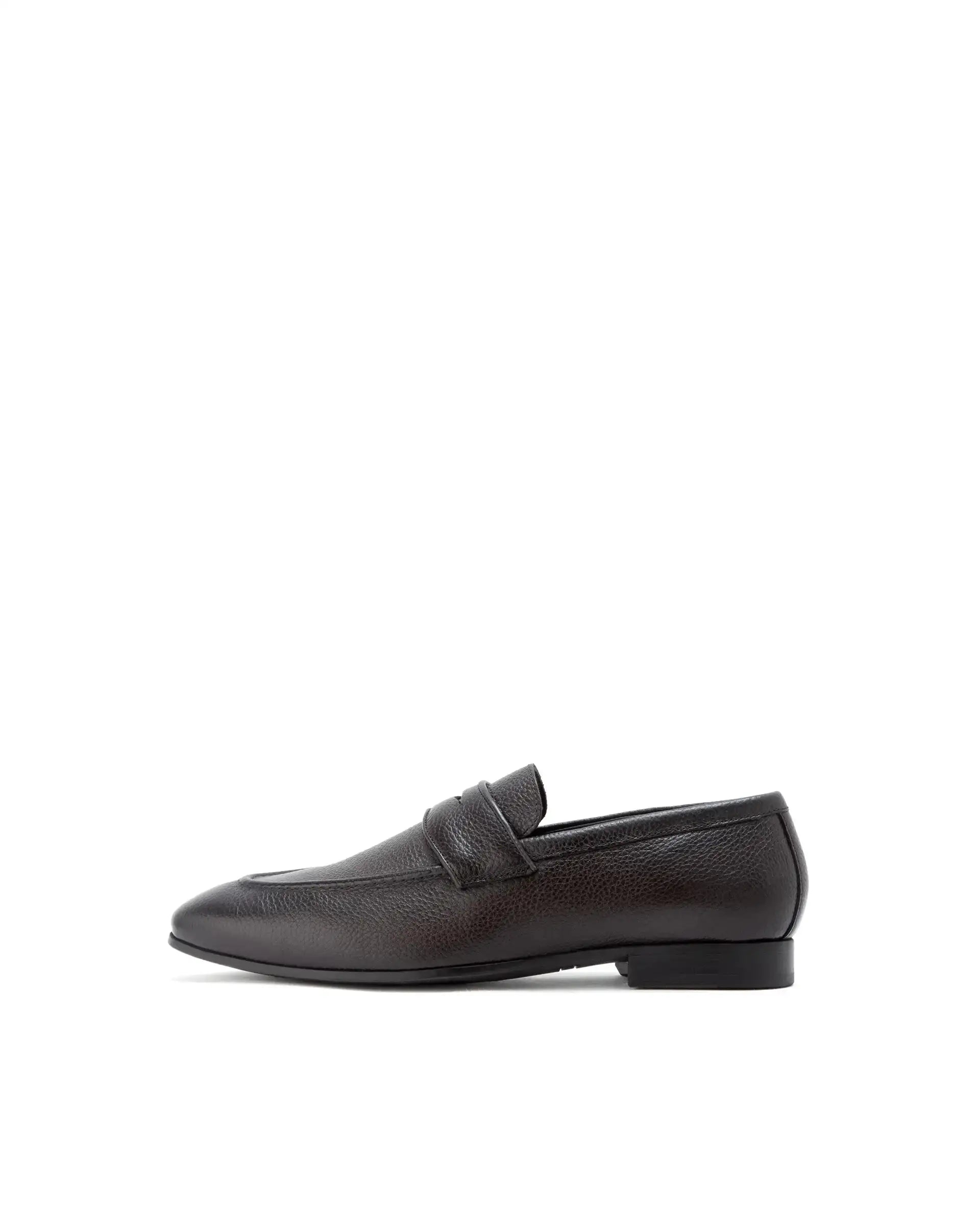 Rare Rabbit Men Ardent Brown Milled Leather Penny Saddle Slip-On Loafers