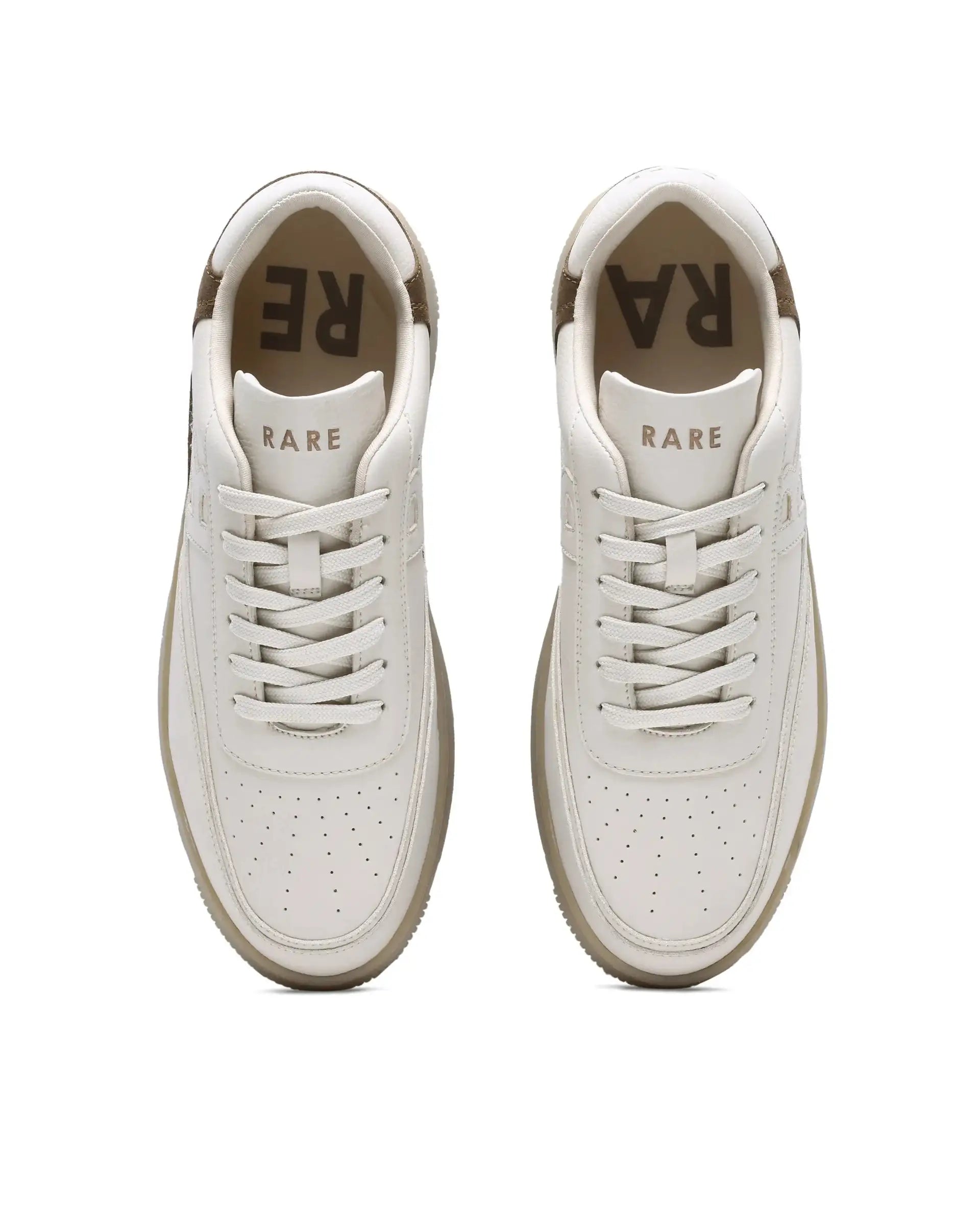 Rare Rabbit Men's Aron Beige Micro Fiber Leather Sneaker