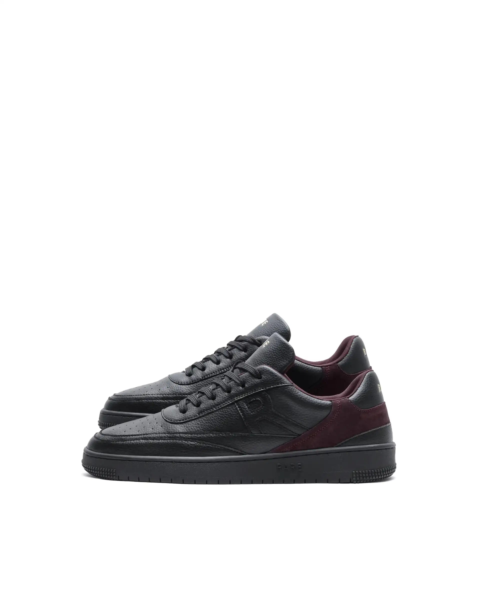 Rare Rabbit Men's Aron Black Micro Leather Sneaker