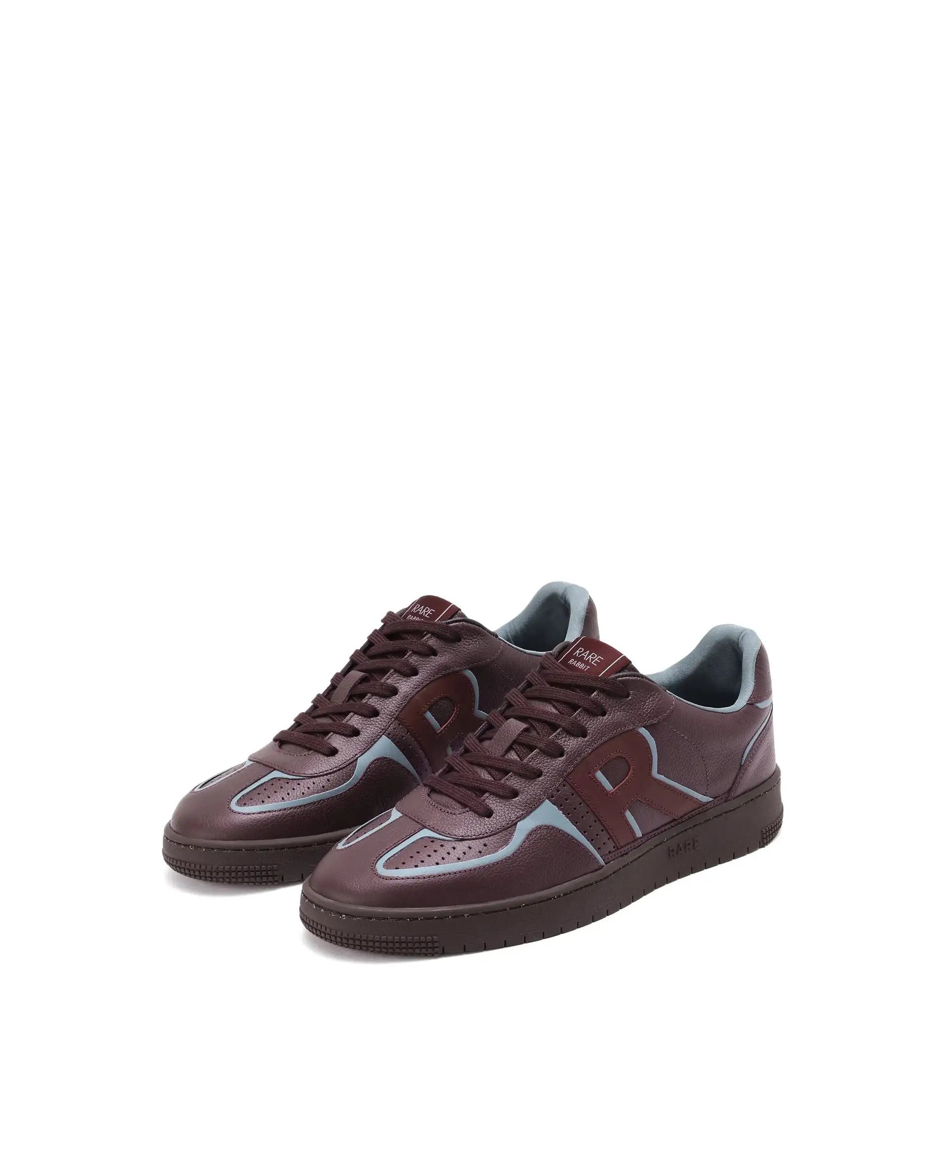 Rare Rabbit Men Ascend Burgundy Dual Tone Genuine Leather Lace-Up Low Top Sneaker Shoes