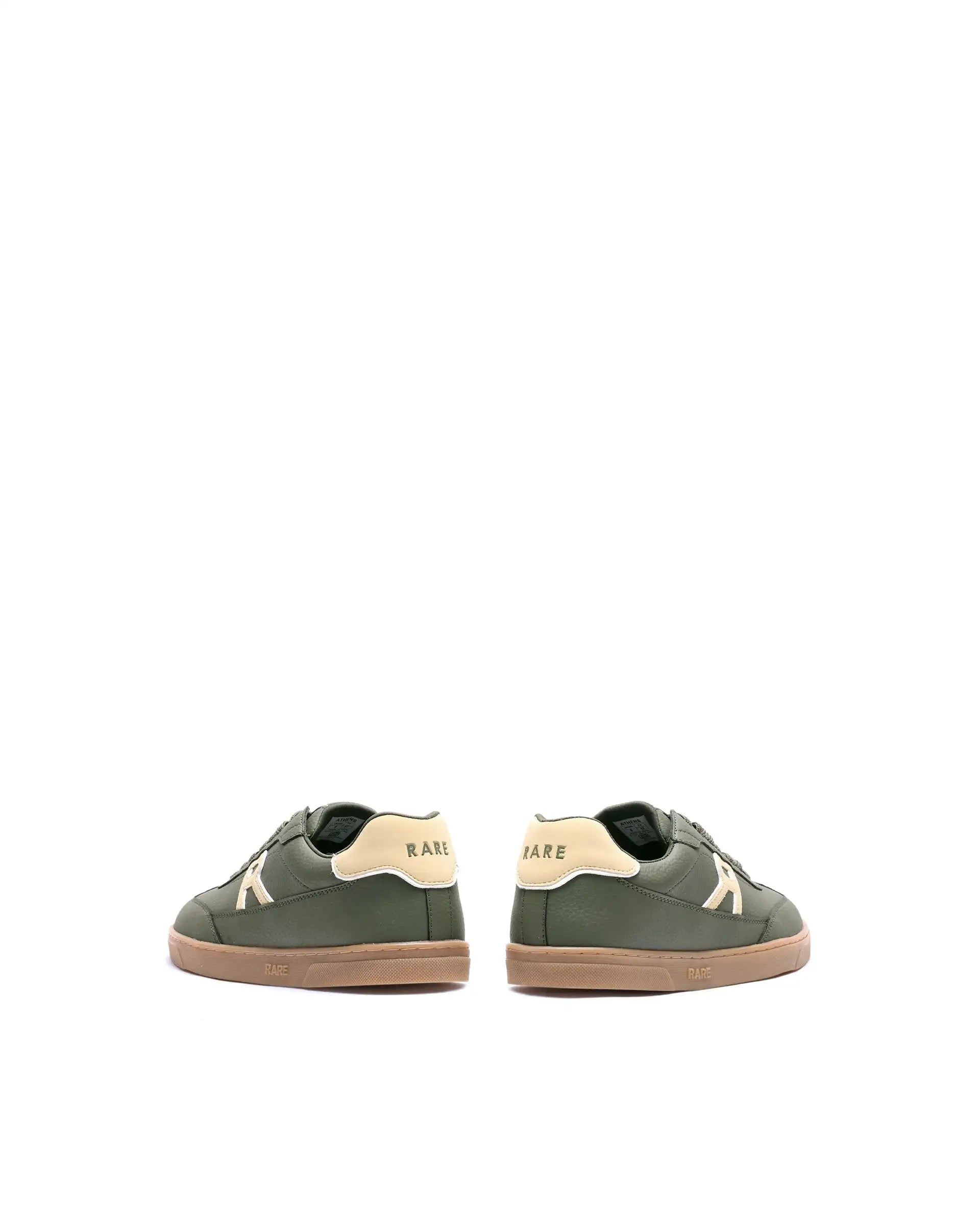 Rare Rabbit Men's Athens Dark Olive Micro Leather Sneaker