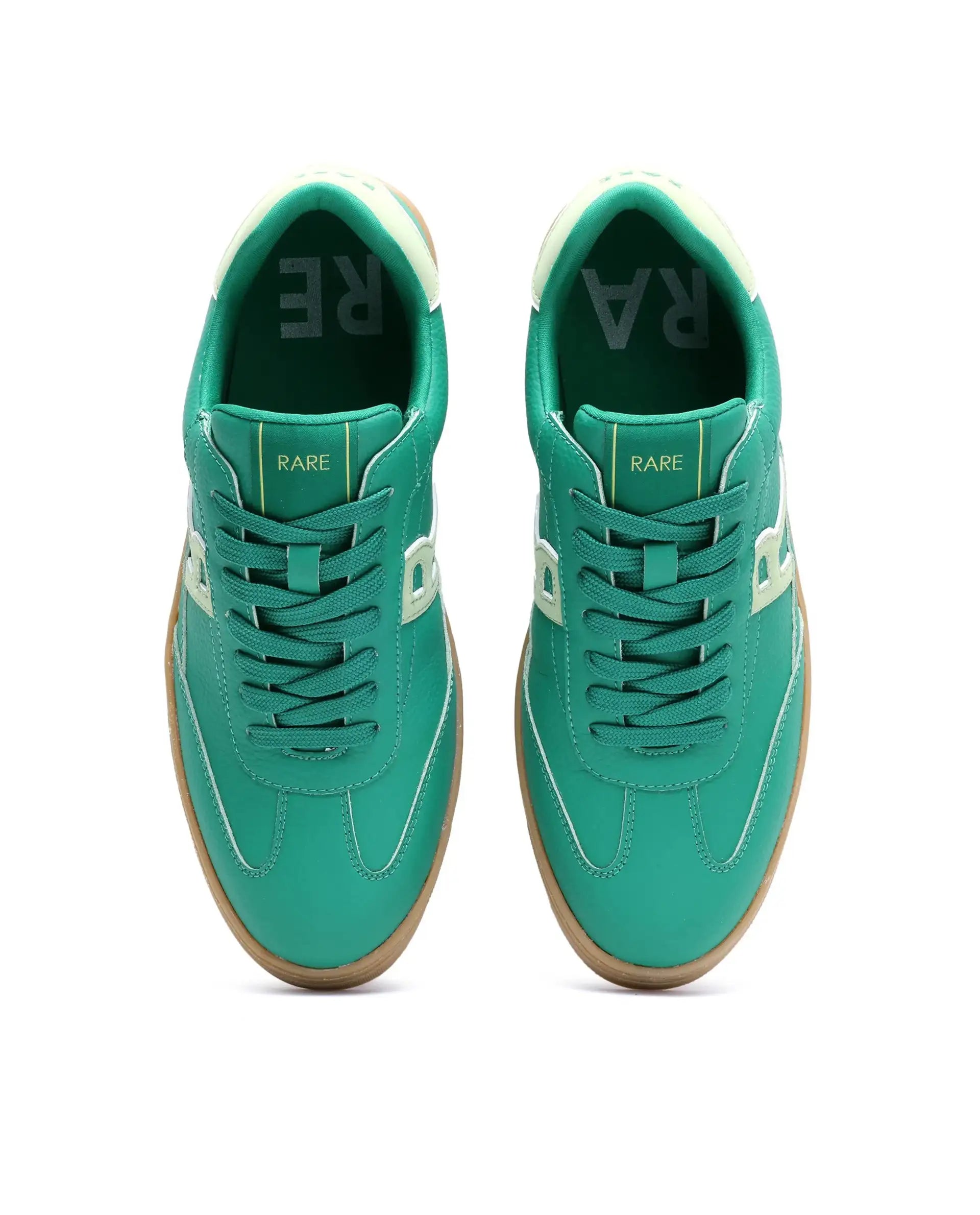 Rare Rabbit Men's Athens Green Micro Leather Sneaker