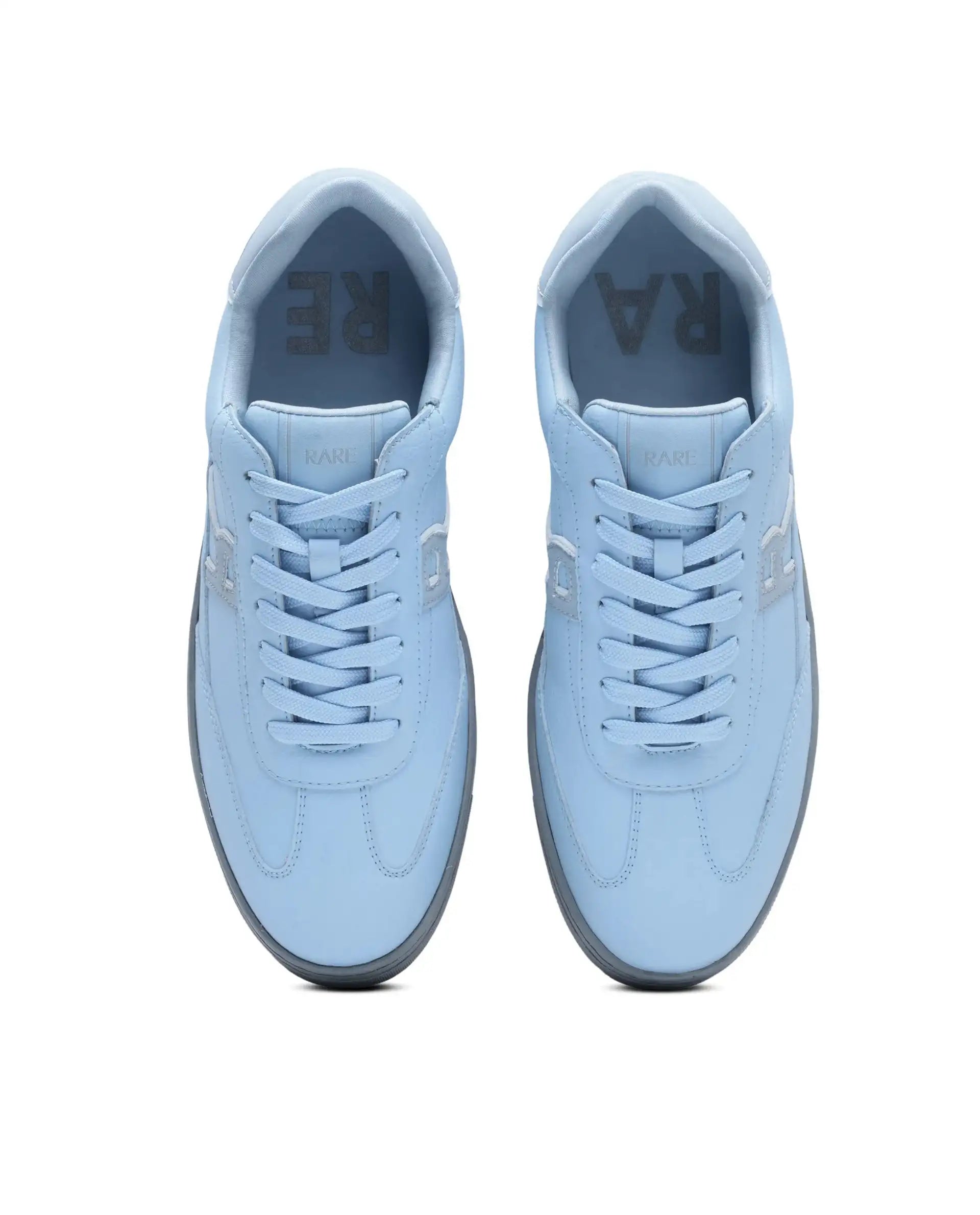 Rare Rabbit Men's Athens Ice Blue Micro Leather Sneaker