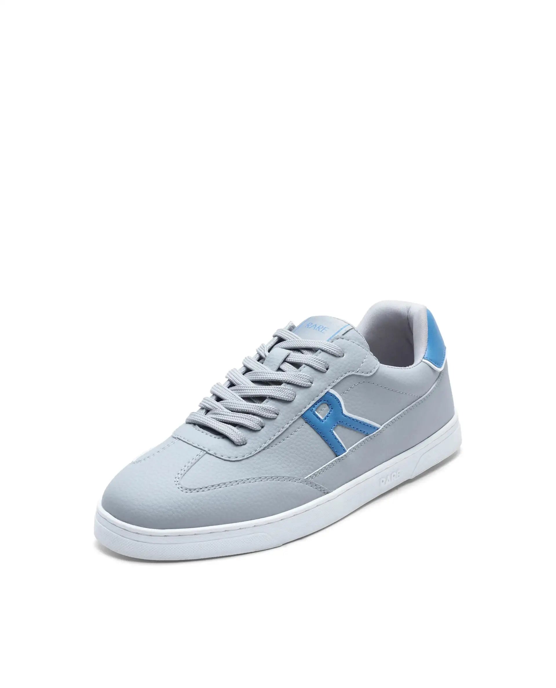 Rare Rabbit Men's Athens Light Grey Micro Leather Sneaker