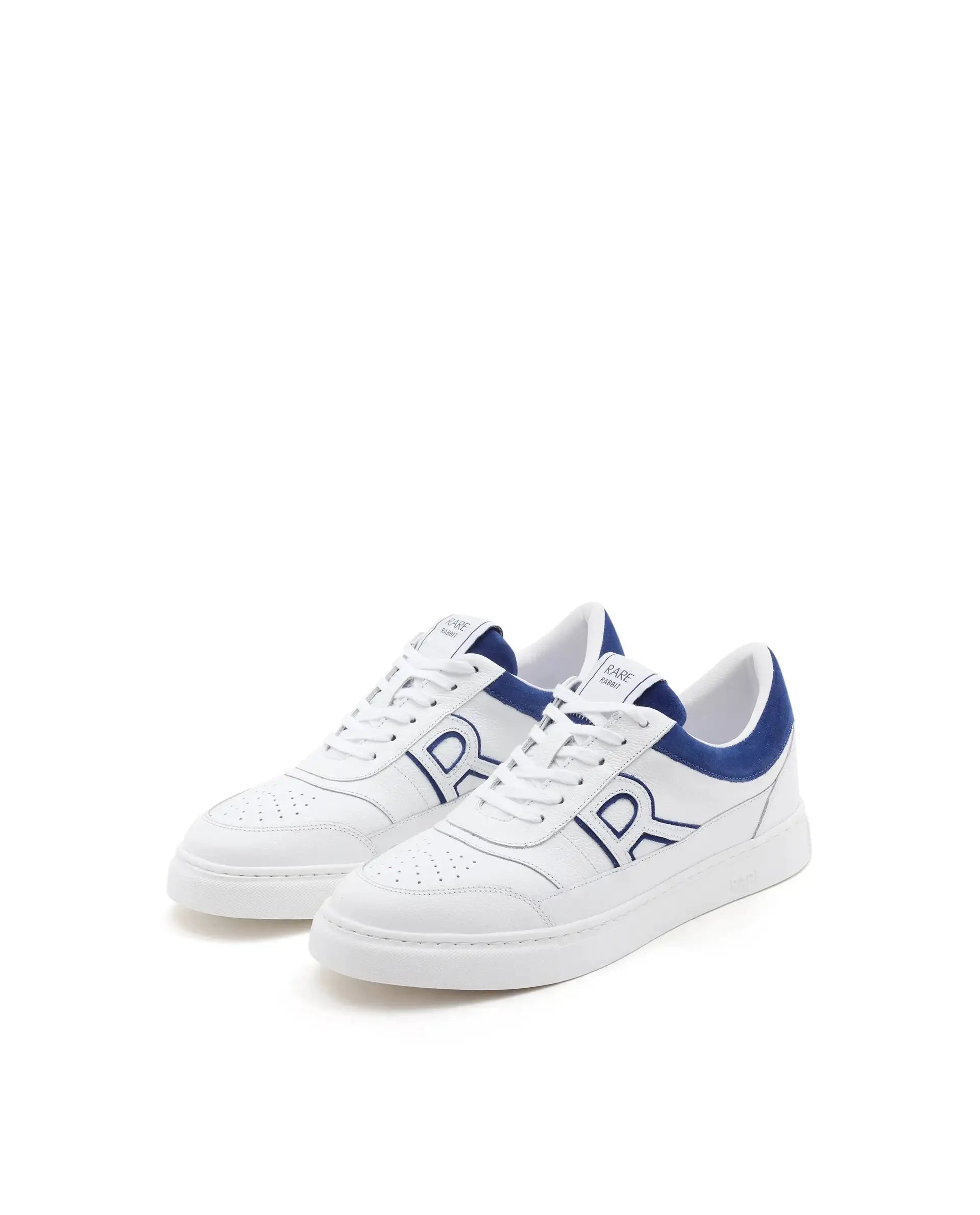 Rare Rabbit Men Axiom White Premium Suede Genuine Leather Dualtone Lace-Up Shoes