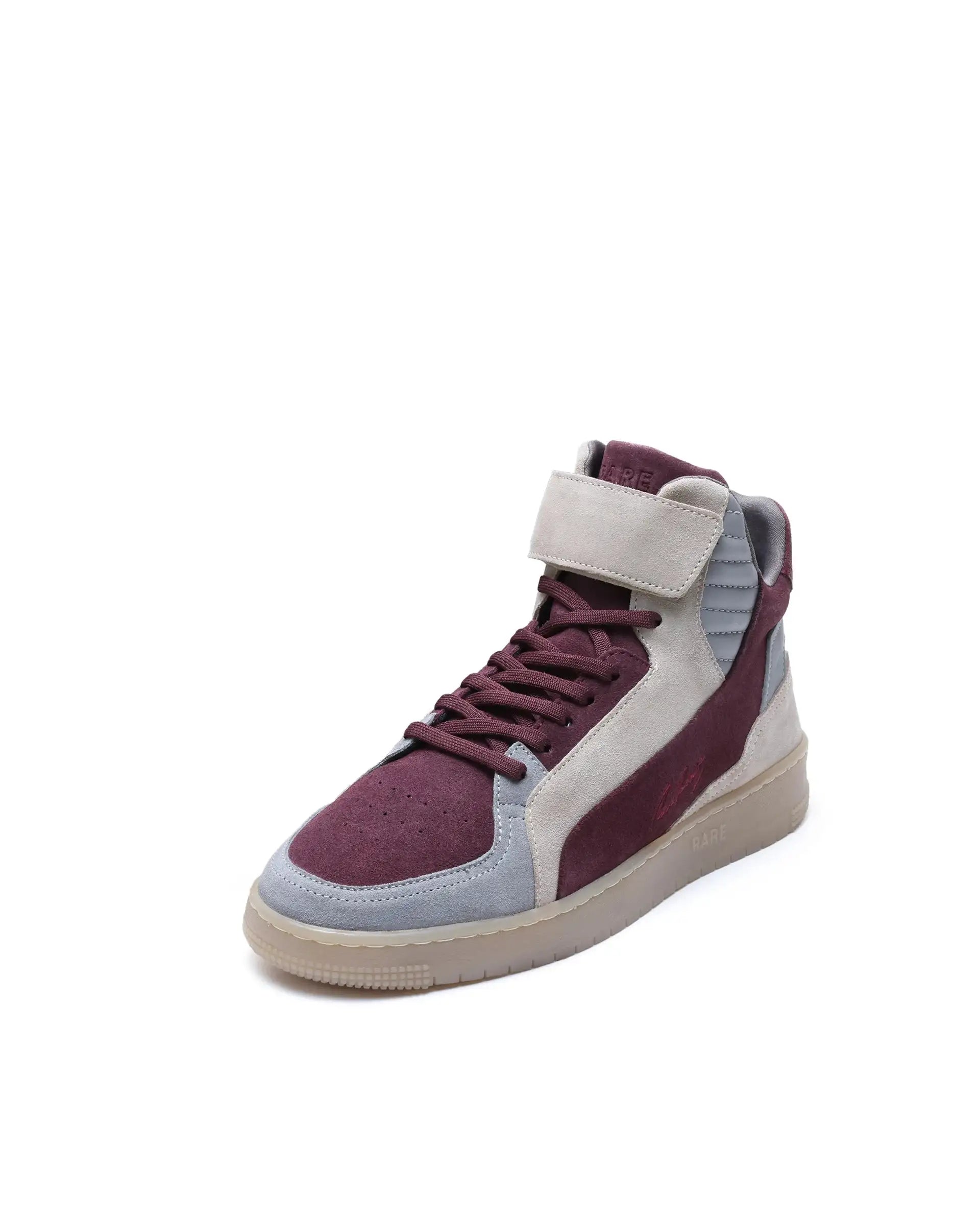 Rare Rabbit Men's Bacu Burgundy Lace-Up Suede Leather Closure Sneakers