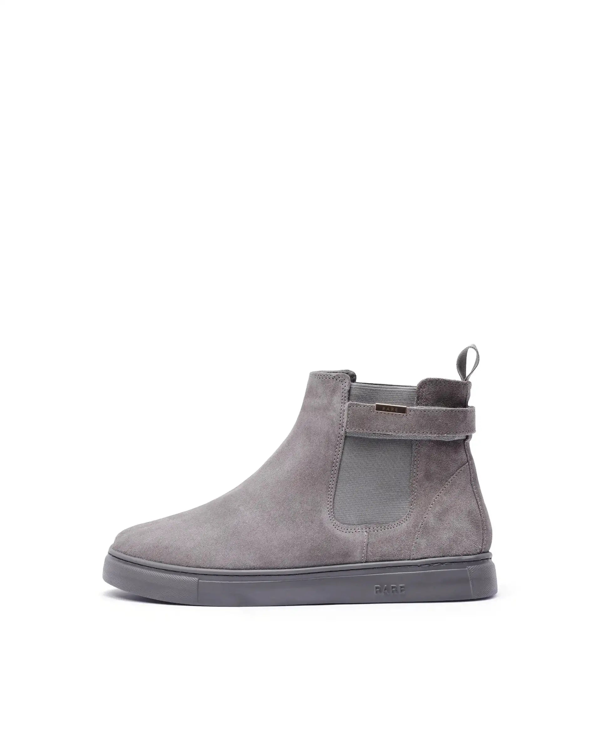 Rare Rabbit Men Berus Grey Suede Slip-on Closure Chelsea Shoes