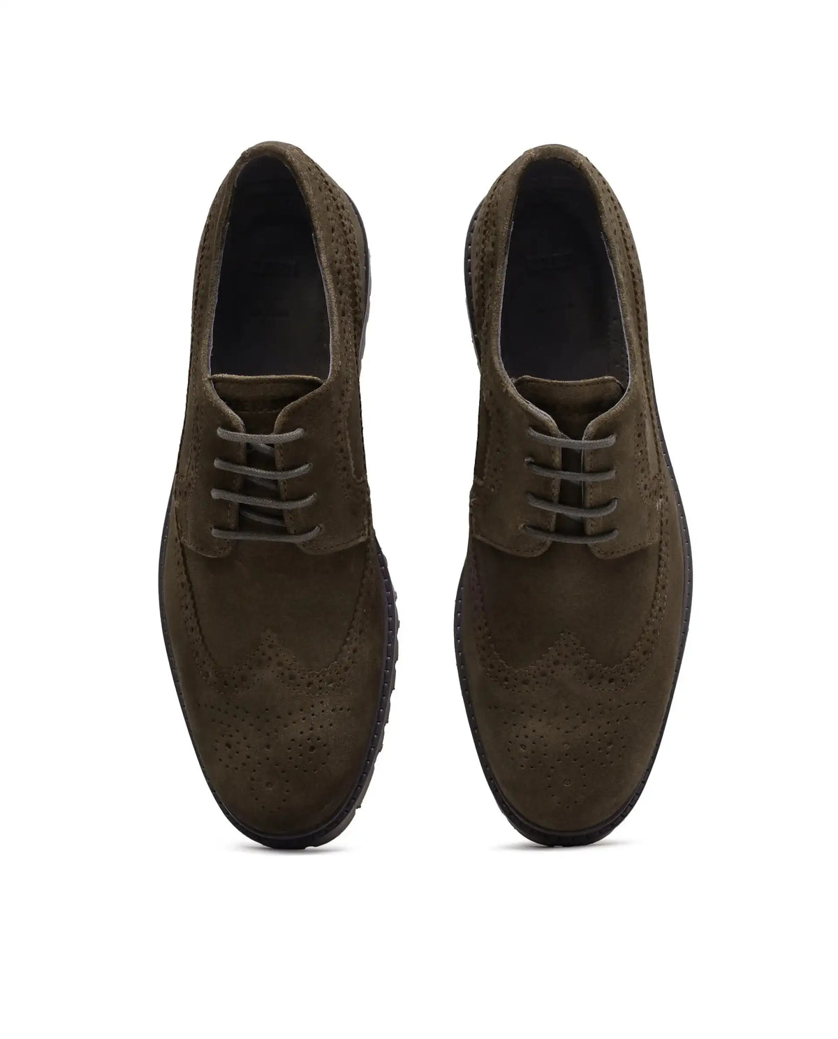 Rare Rabbit Men Brix Khaki Suede Lace-Up Closure Shoes