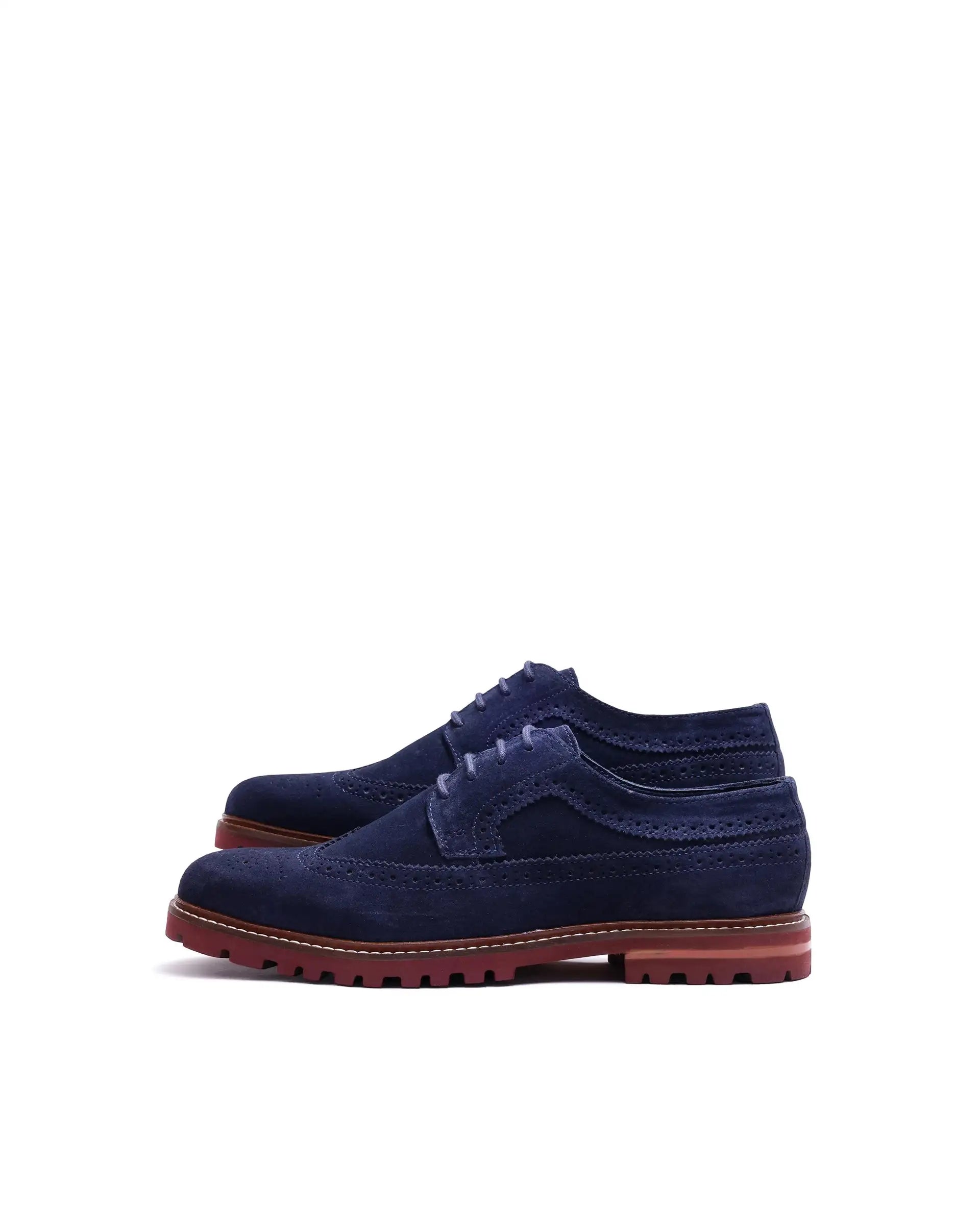 Rare Rabbit Men Brix Navy Suede Lace-Up Closure Shoes