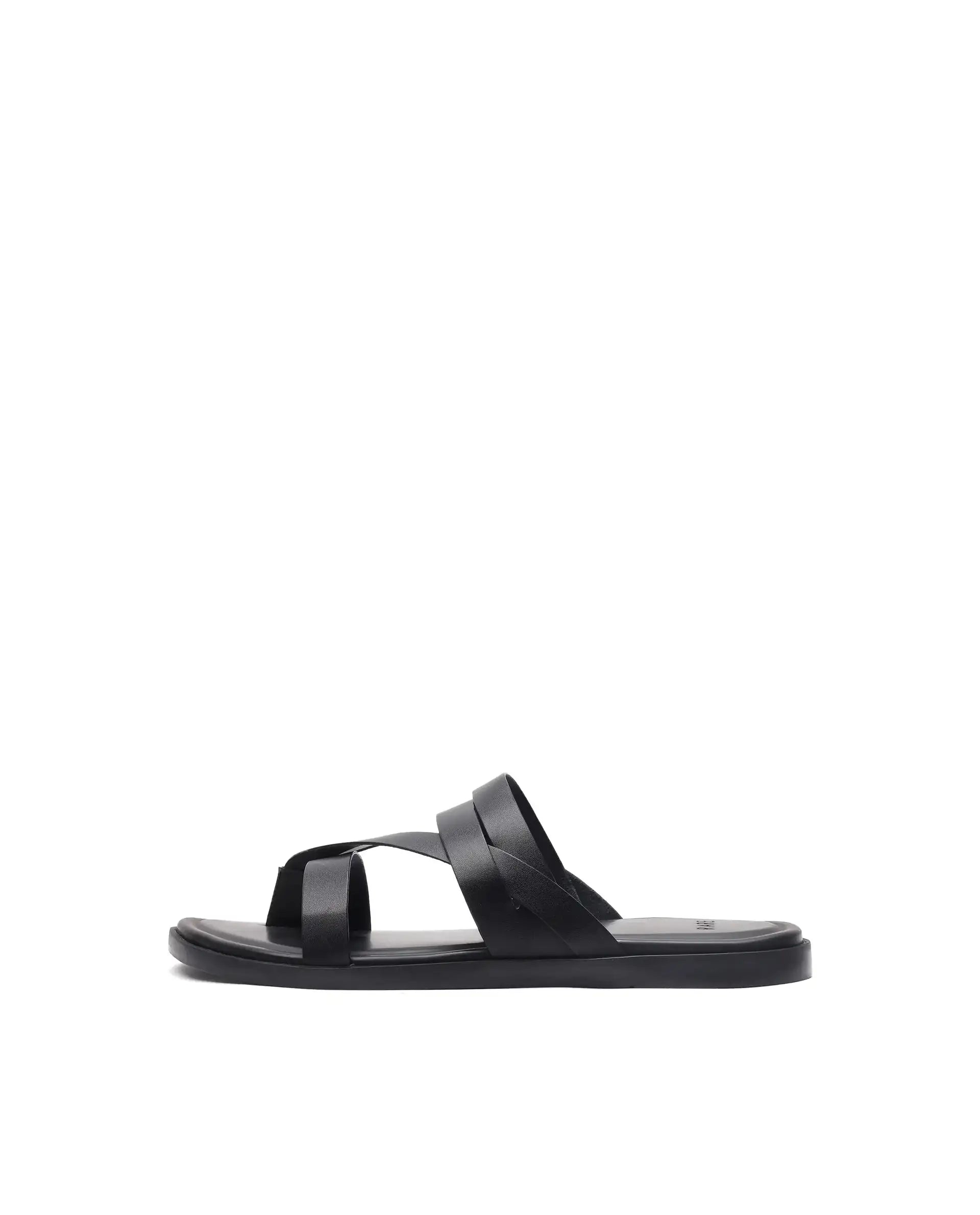 Rare Rabbit Men's Bron Black Slip-On Closure Sandals