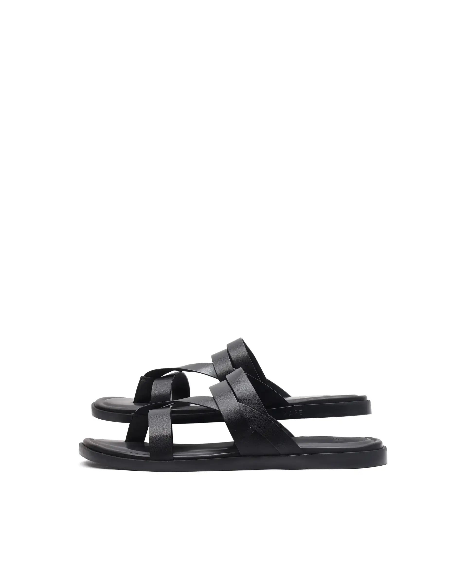 Rare Rabbit Men's Bron Black Slip-On Closure Sandals