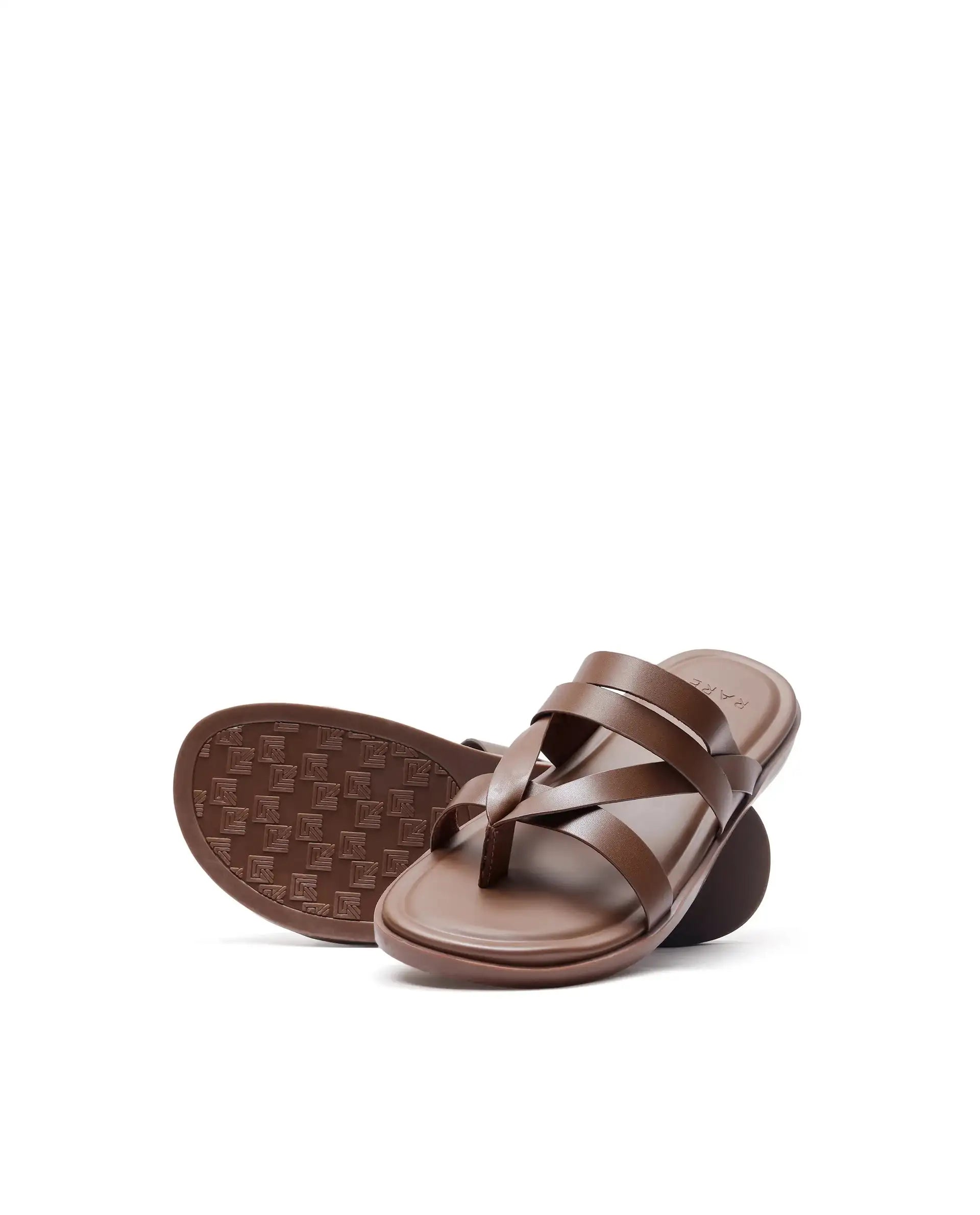 Rare Rabbit Men's Bron Tan Slip-On Closure Sandals