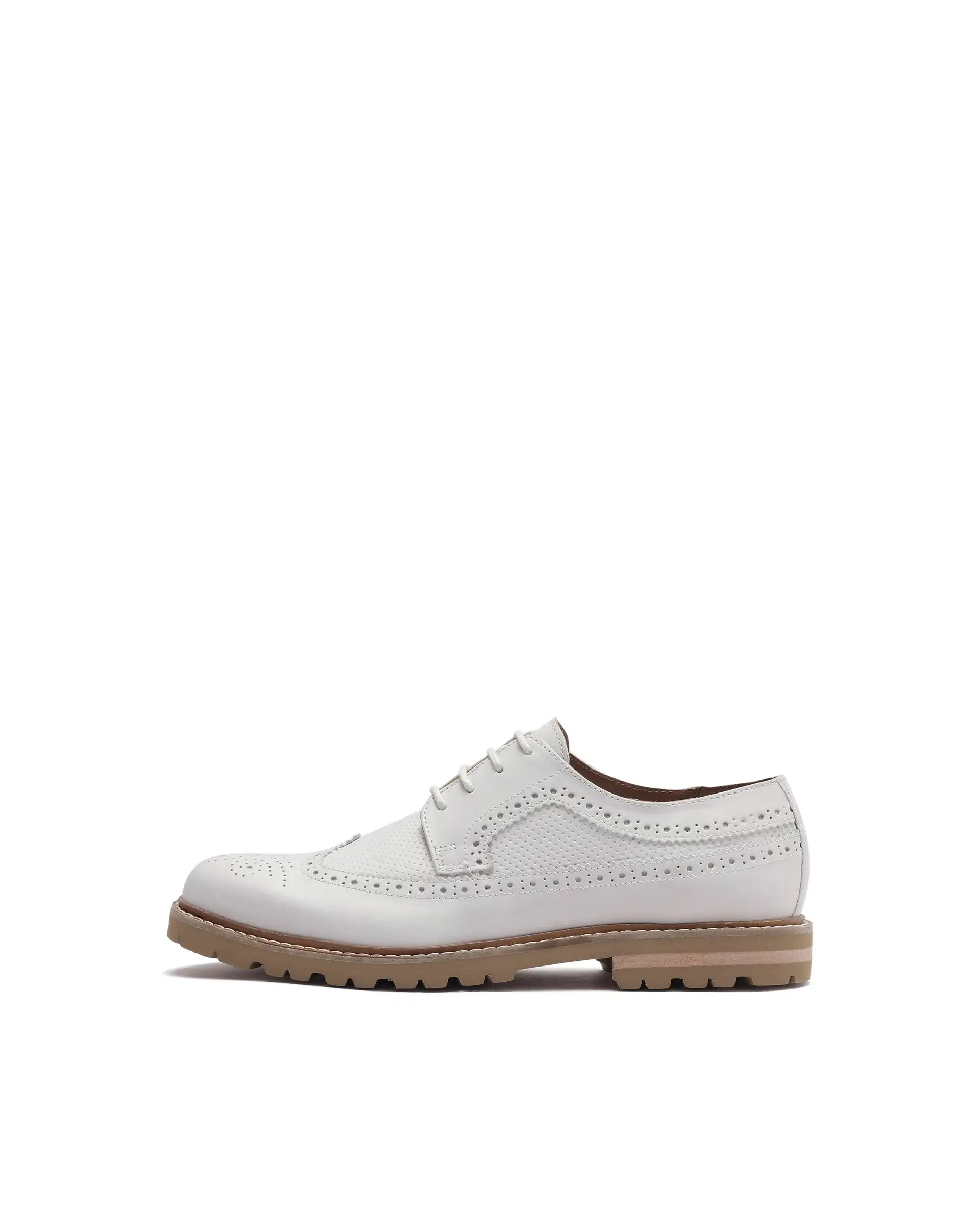 Rare Rabbit Men Brox Ivory Lace-Up Shoes
