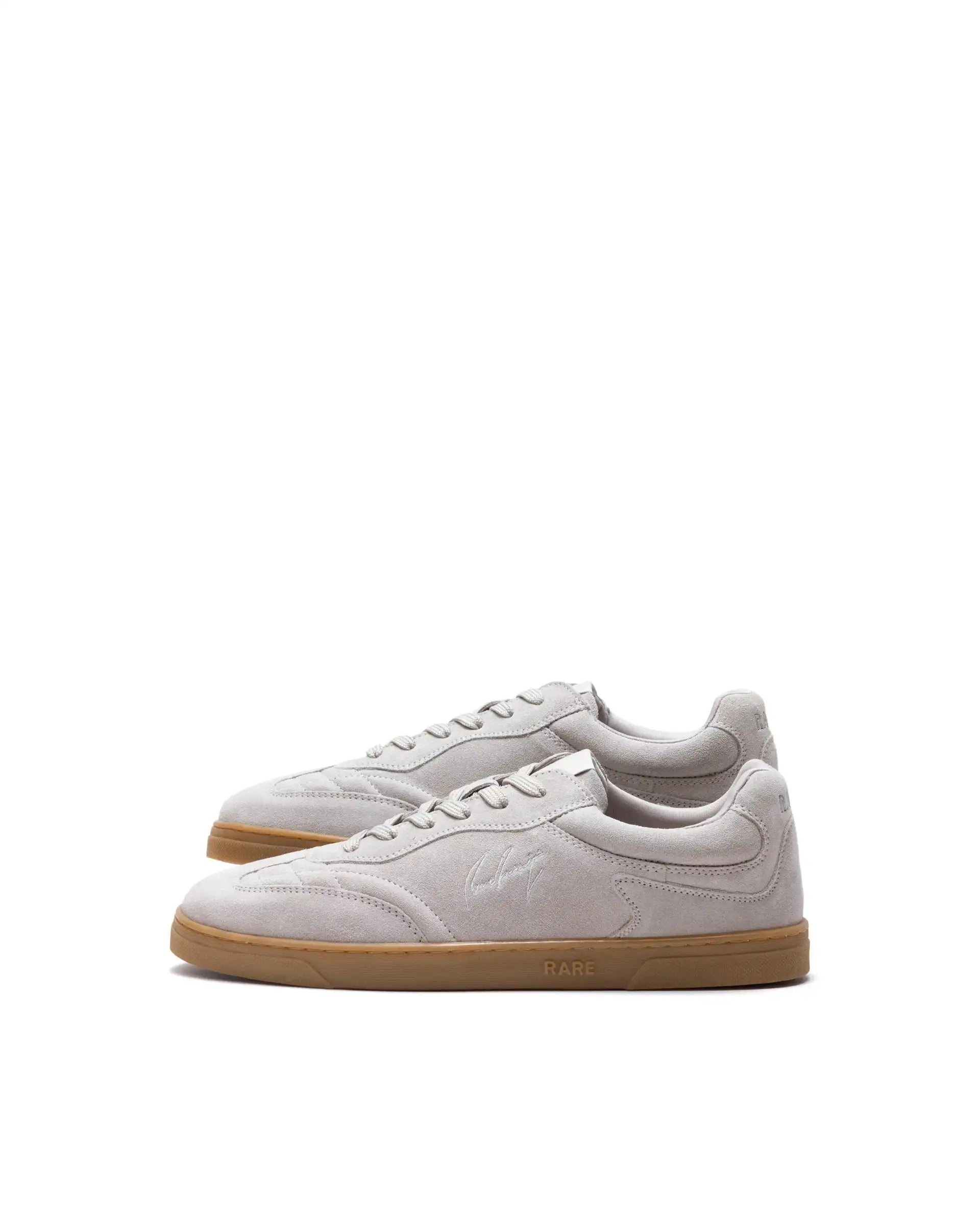 Rare Rabbit Men's Burnie Grey Lace-Up Closure Suede Sneaker