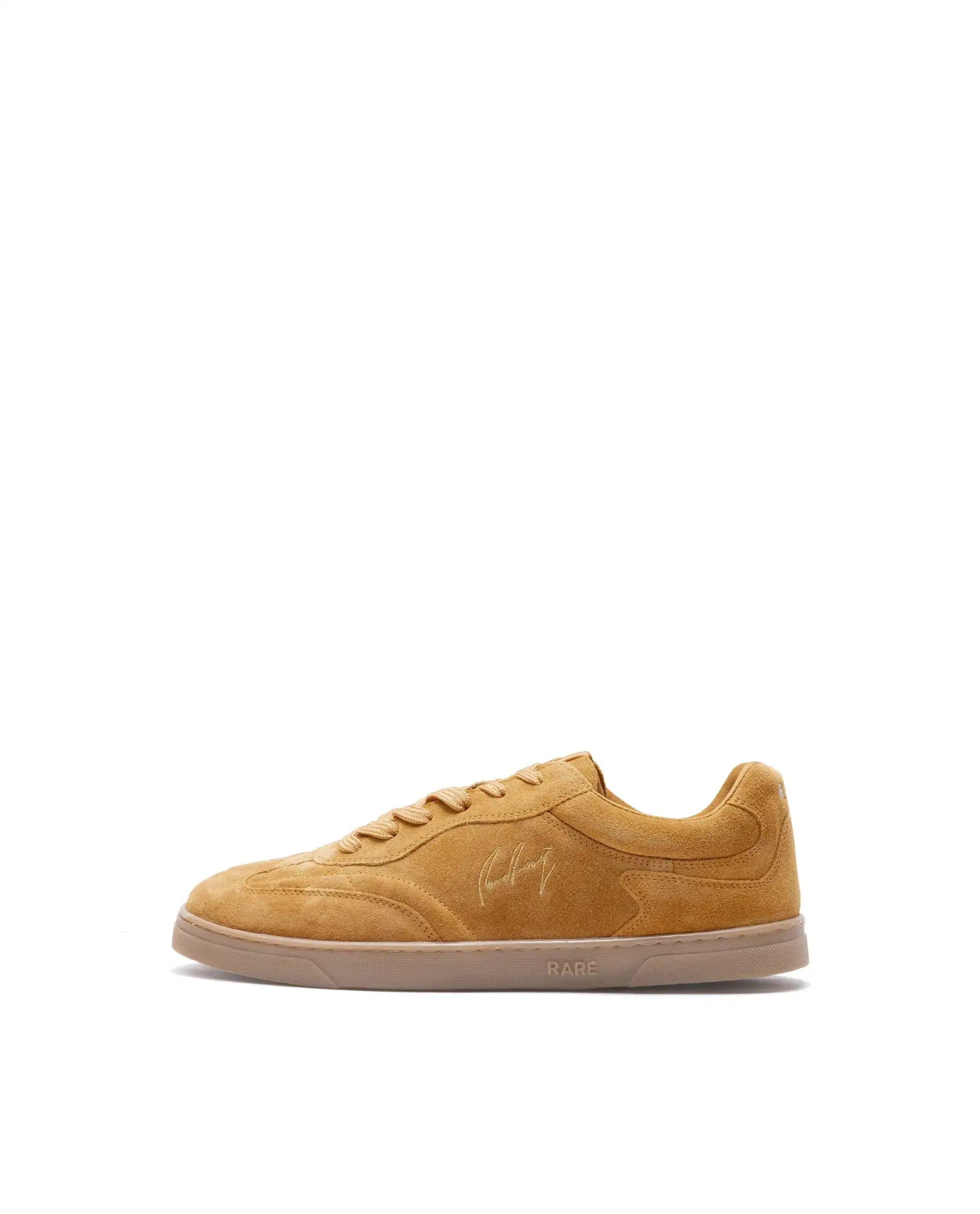 Rare Rabbit Men's Burnie Mustard Lace-Up Closure Suede Sneaker