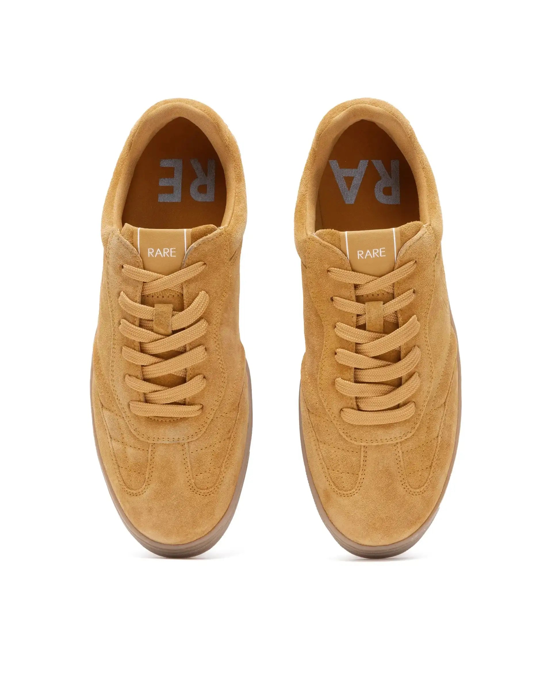 Rare Rabbit Men's Burnie Mustard Lace-Up Closure Suede Sneaker
