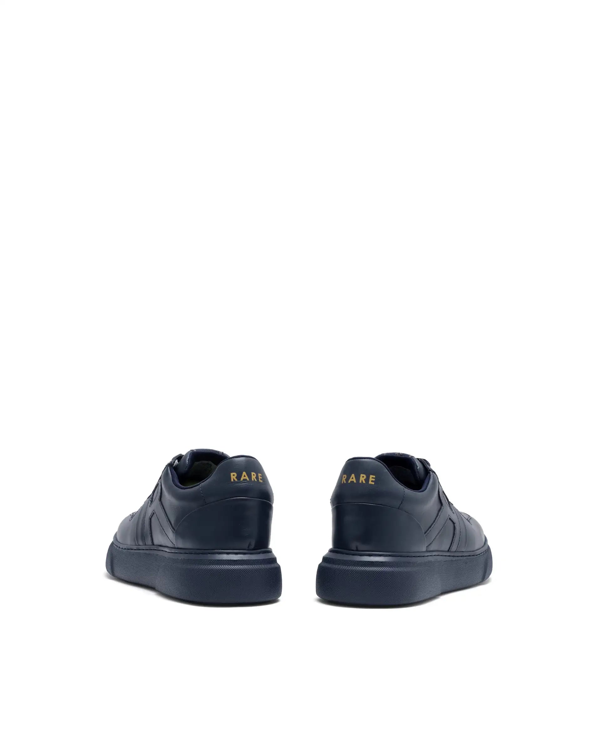 Rare Rabbit Men's Cygnus Navy Genuine Leather Monotone Low-Top Lace-Up Branded Sneaker Shoes