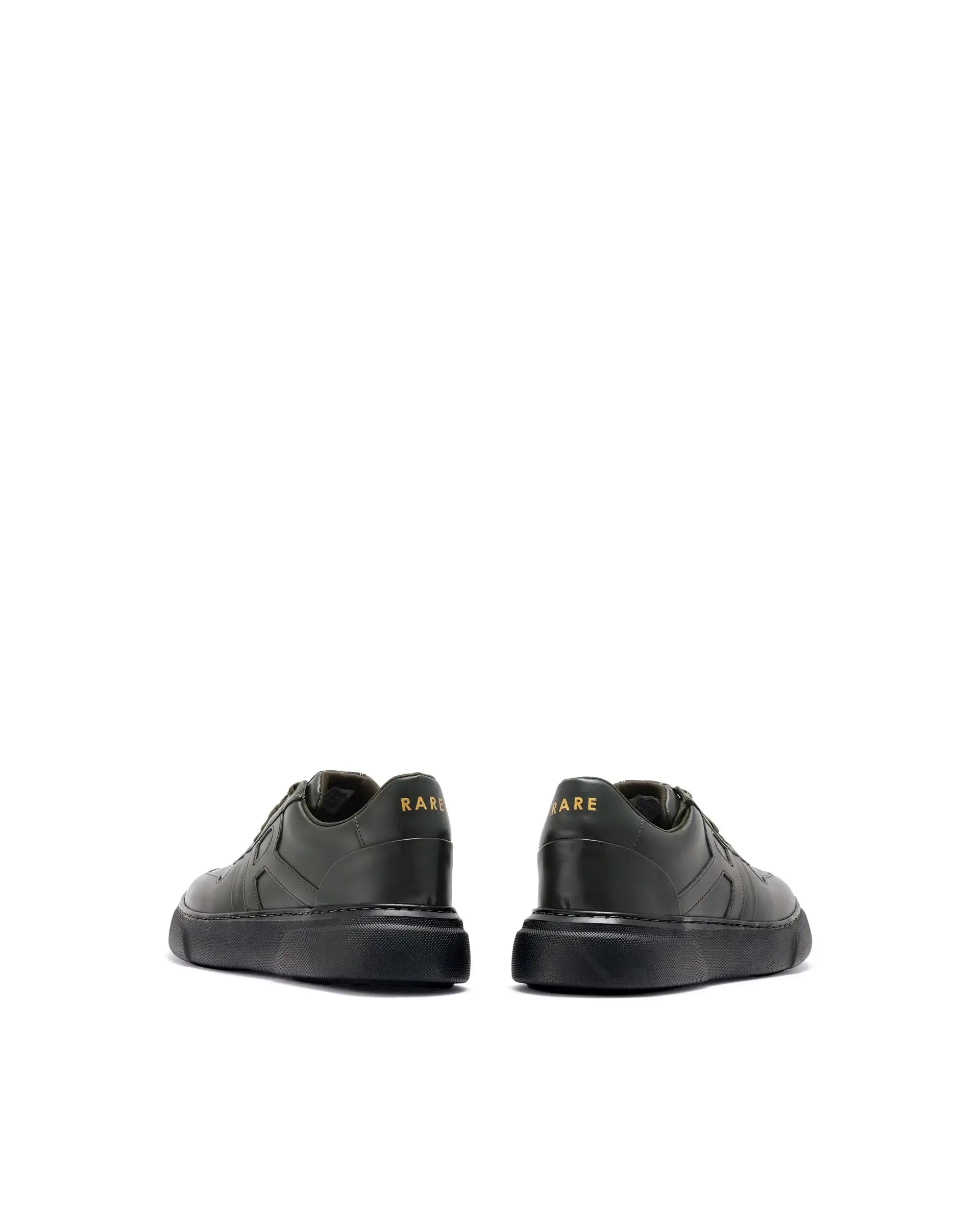 Rare Rabbit Men's Cygnus Green Genuine Leather Monotone Low-Top Lace-Up Branded Sneaker Shoes