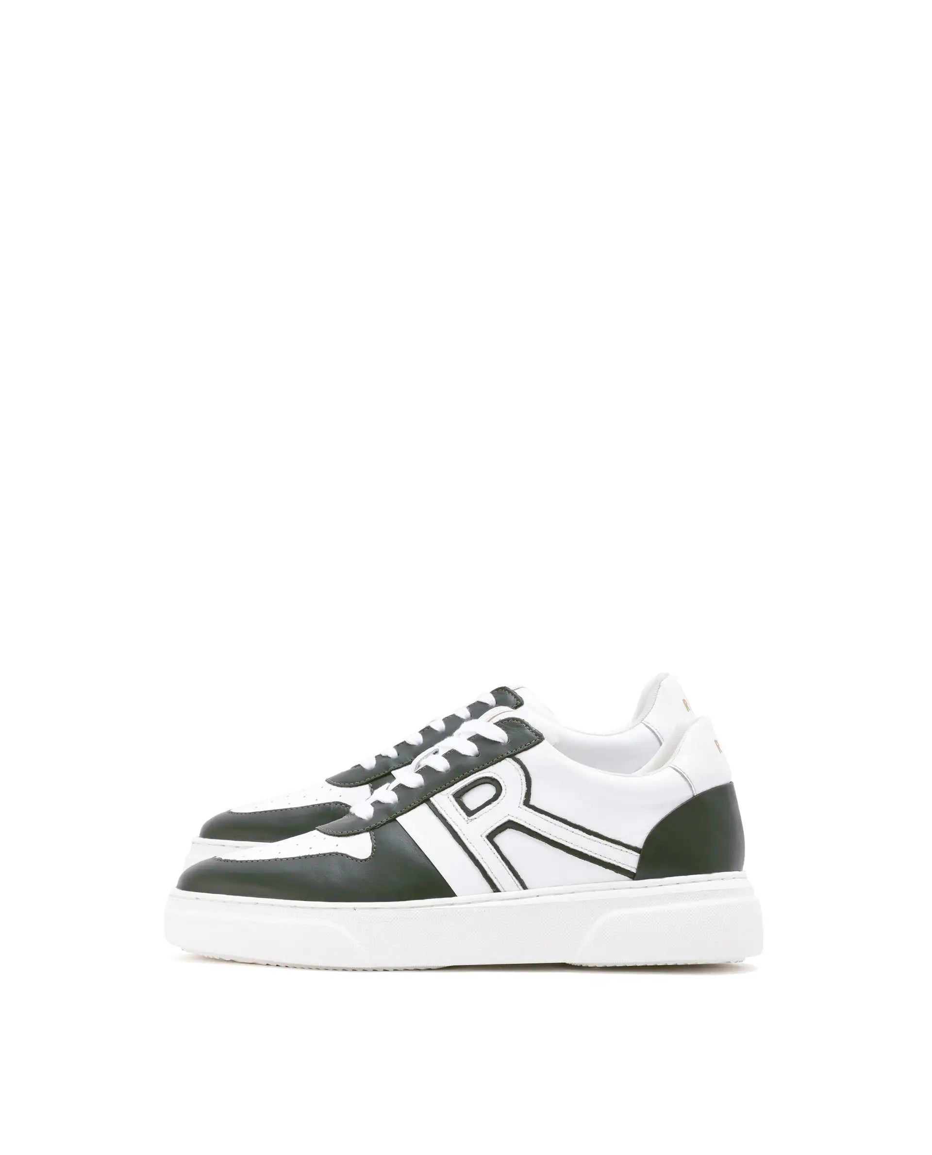 Rare Rabbit Mens Cygnus Pro Green Genuine Leather Dual Tone Low-Top Lace-Up Sneaker Shoe