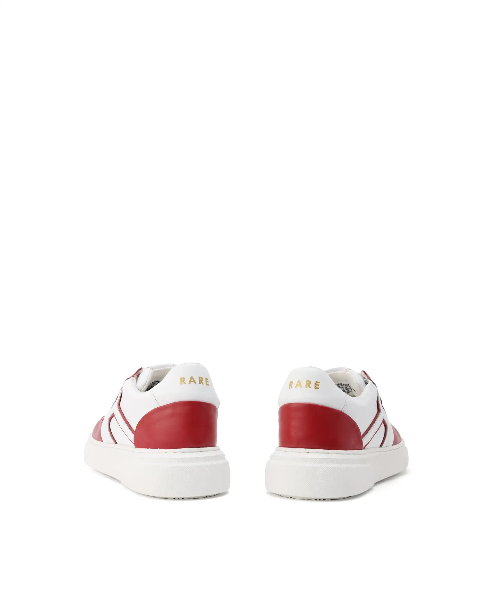 Rare Rabbit Mens Cygnus Pro Red Genuine Leather Dual Tone Low-Top Lace-Up Sneaker Shoe