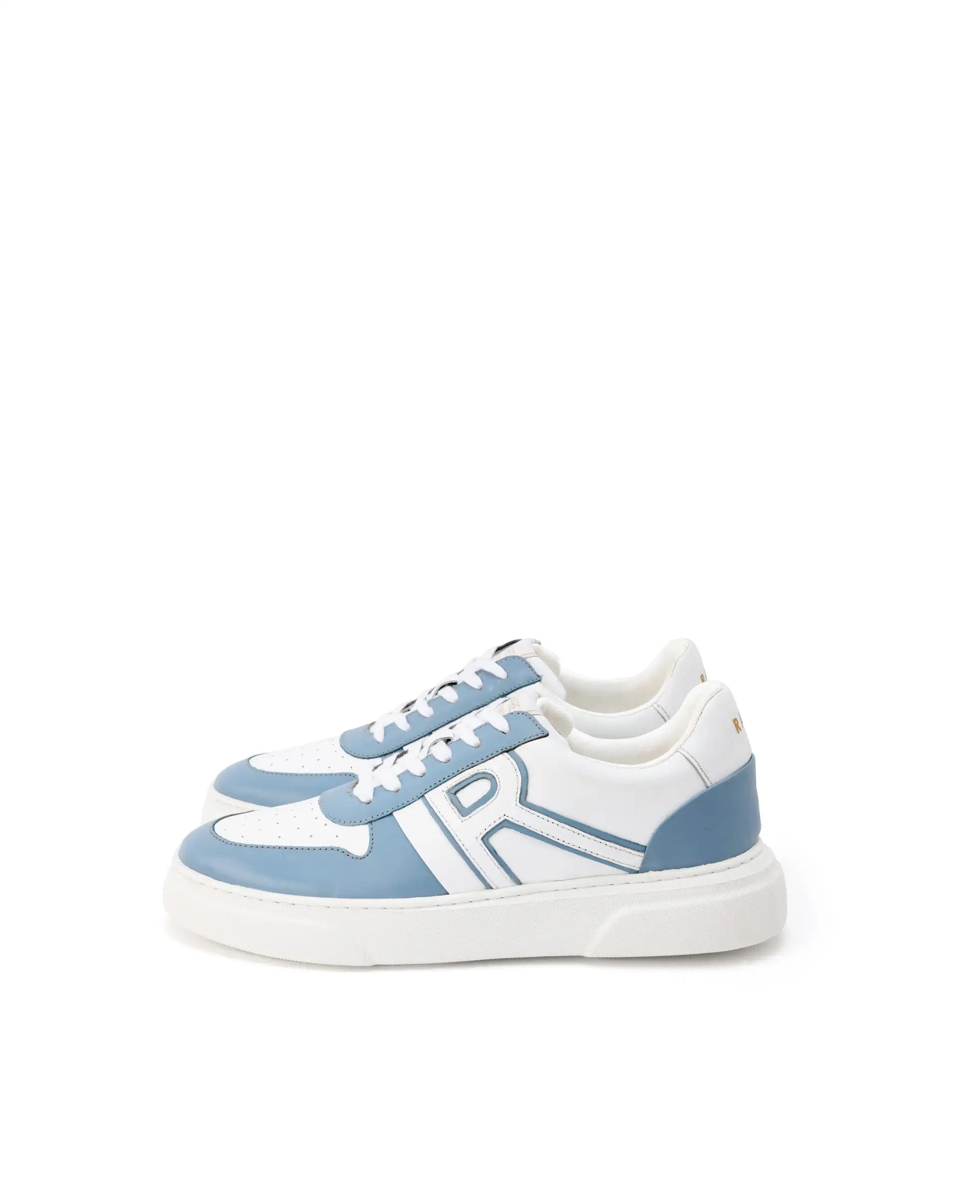 Rare Rabbit Mens Cygnus Pro White Genuine Leather Dual Tone Low-Top Lace-Up Sneaker Shoe