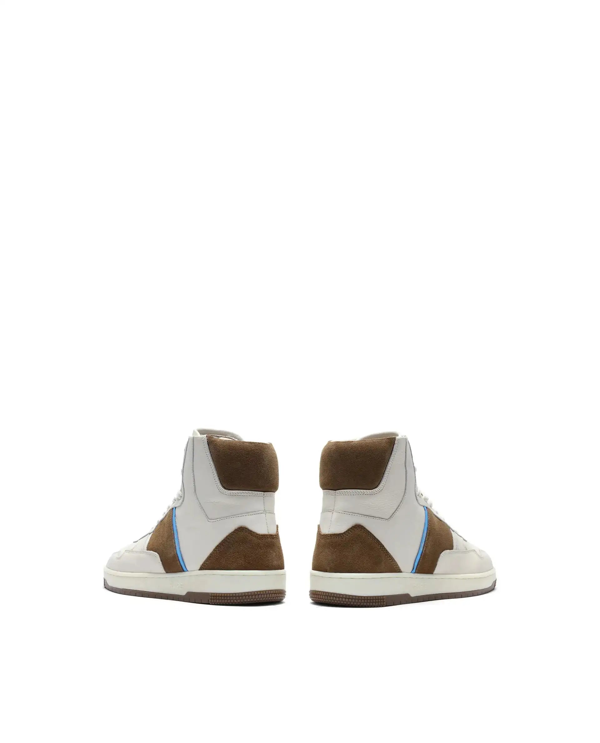 Rare Rabbit Men's Dist Beige Leather Lace-Up Closure High-Top Sneaker