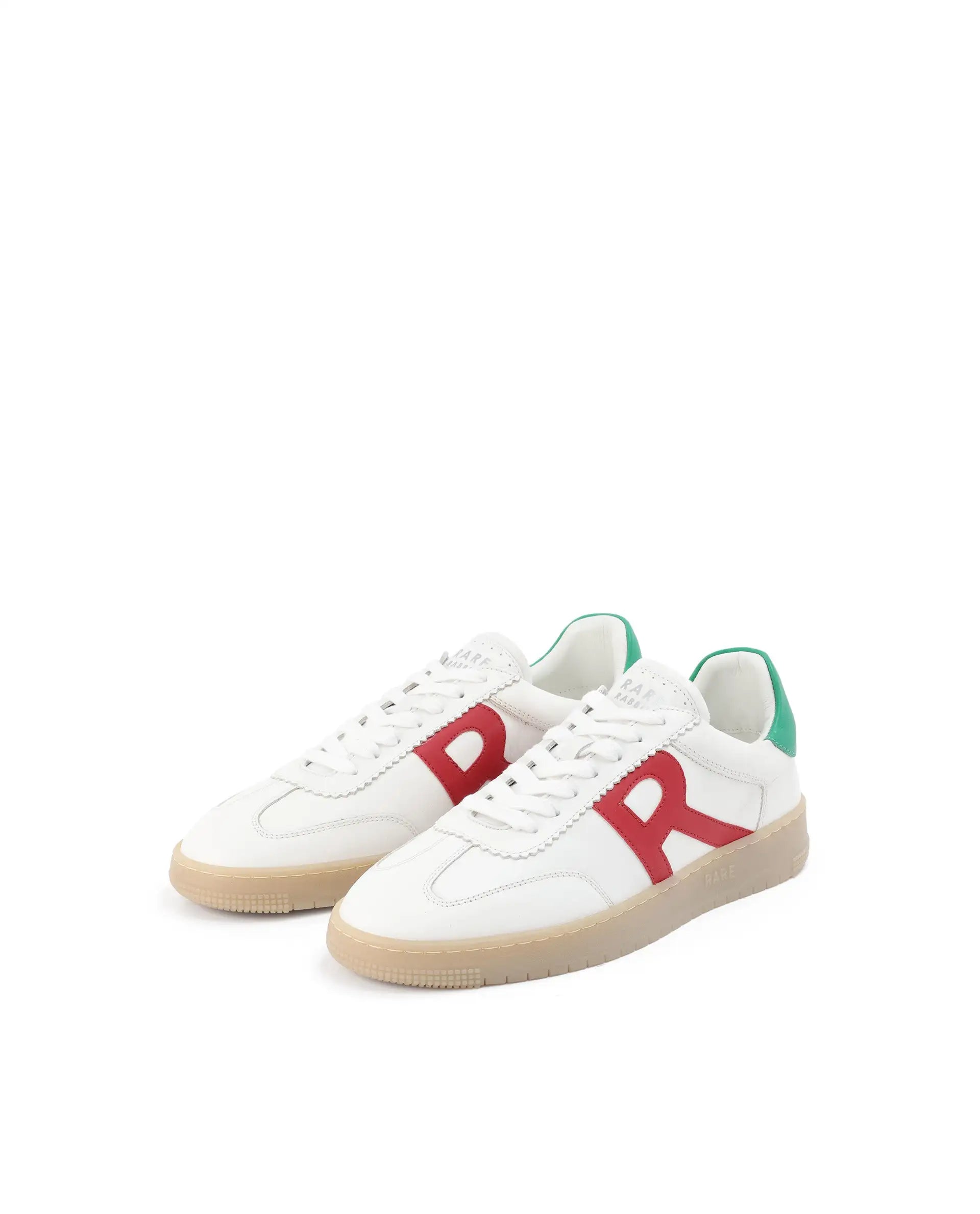 Rare Rabbit Men's Dorset White Oxford Style Colorblocked Smart Casual Leather Sneaker