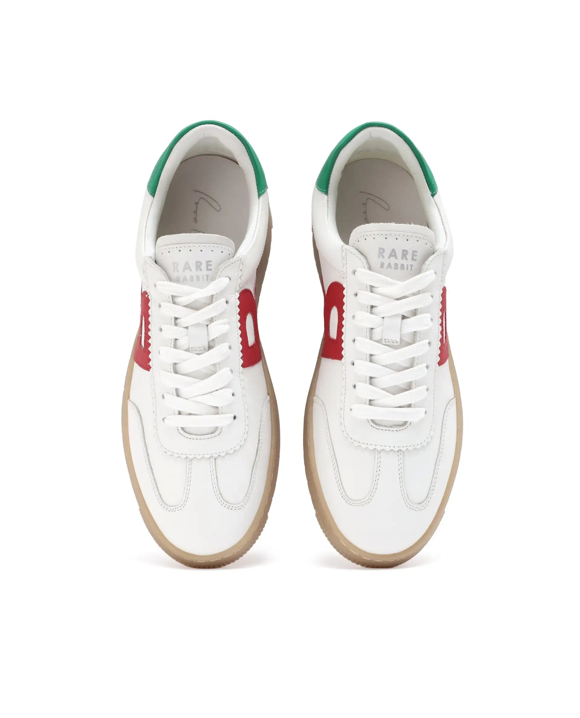 Rare Rabbit Men's Dorset White Oxford Style Colorblocked Smart Casual Leather Sneaker