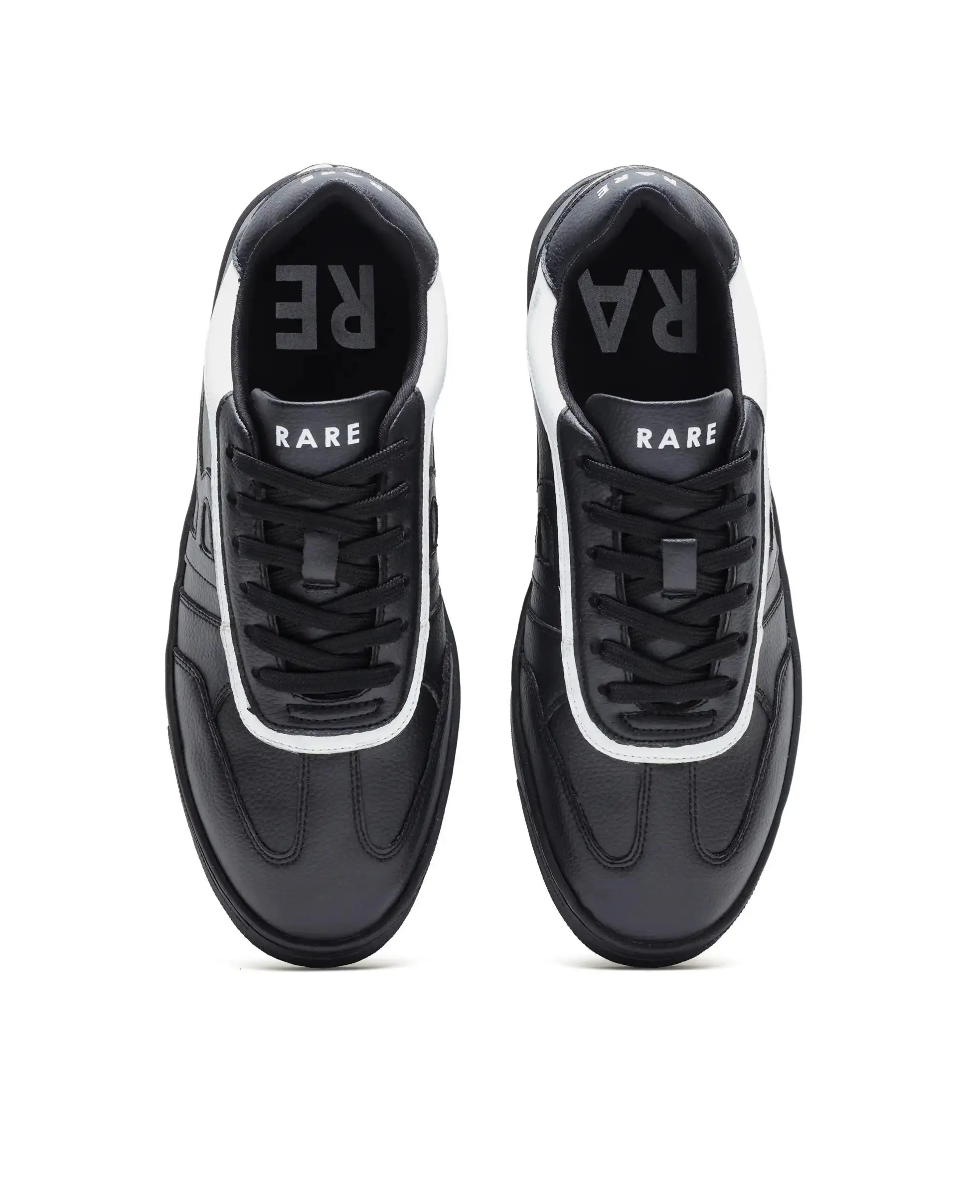 Rare Rabbit Men's Dual Black Micro Leather Sneaker