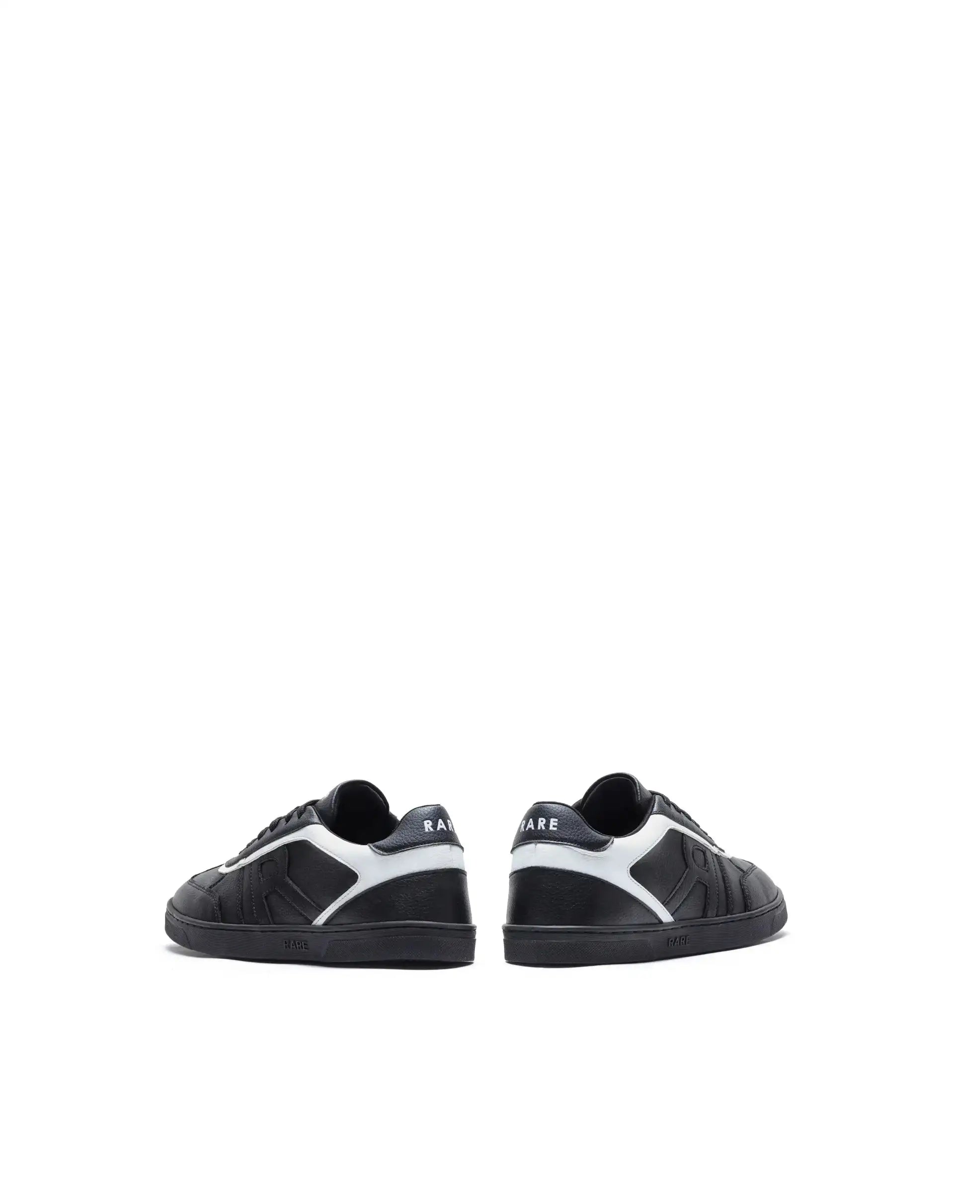Rare Rabbit Men's Dual Black Micro Leather Sneaker
