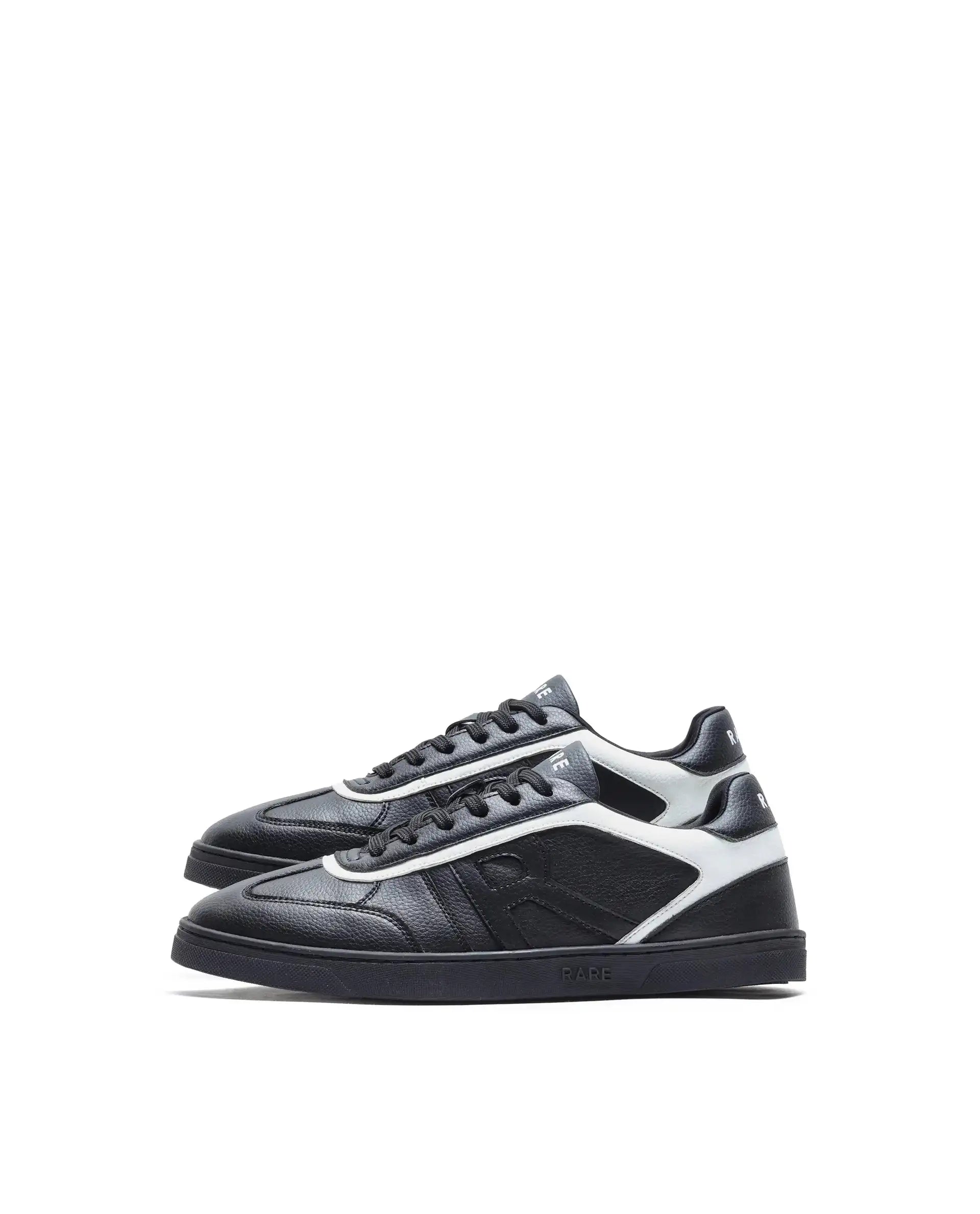 Rare Rabbit Men's Dual Black Micro Leather Sneaker