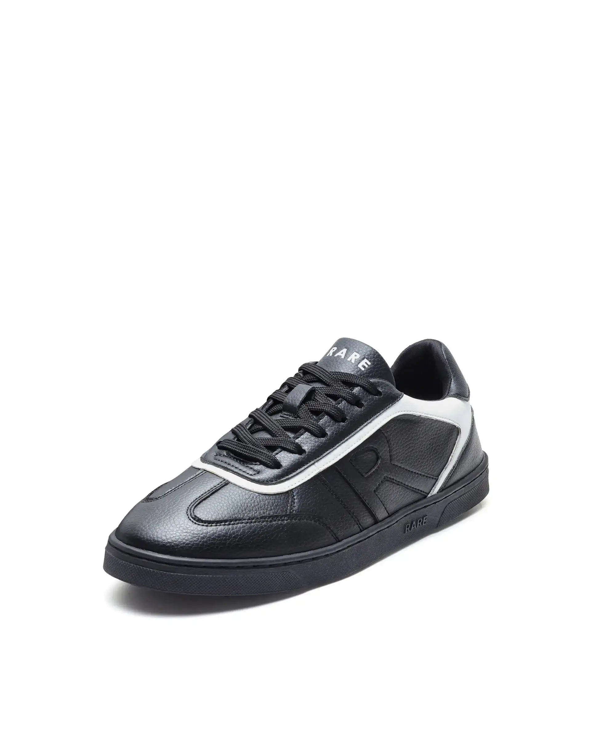 Rare Rabbit Men's Dual Black Micro Leather Sneaker