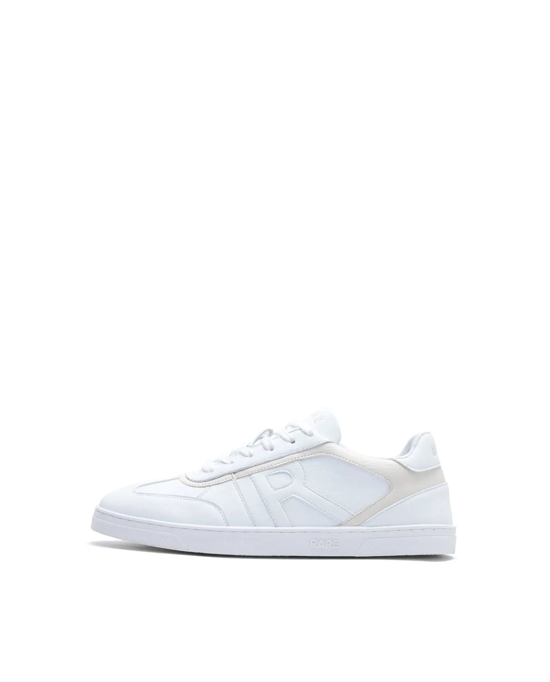 Rare Rabbit Men's Dual White Micro Leather Sneaker