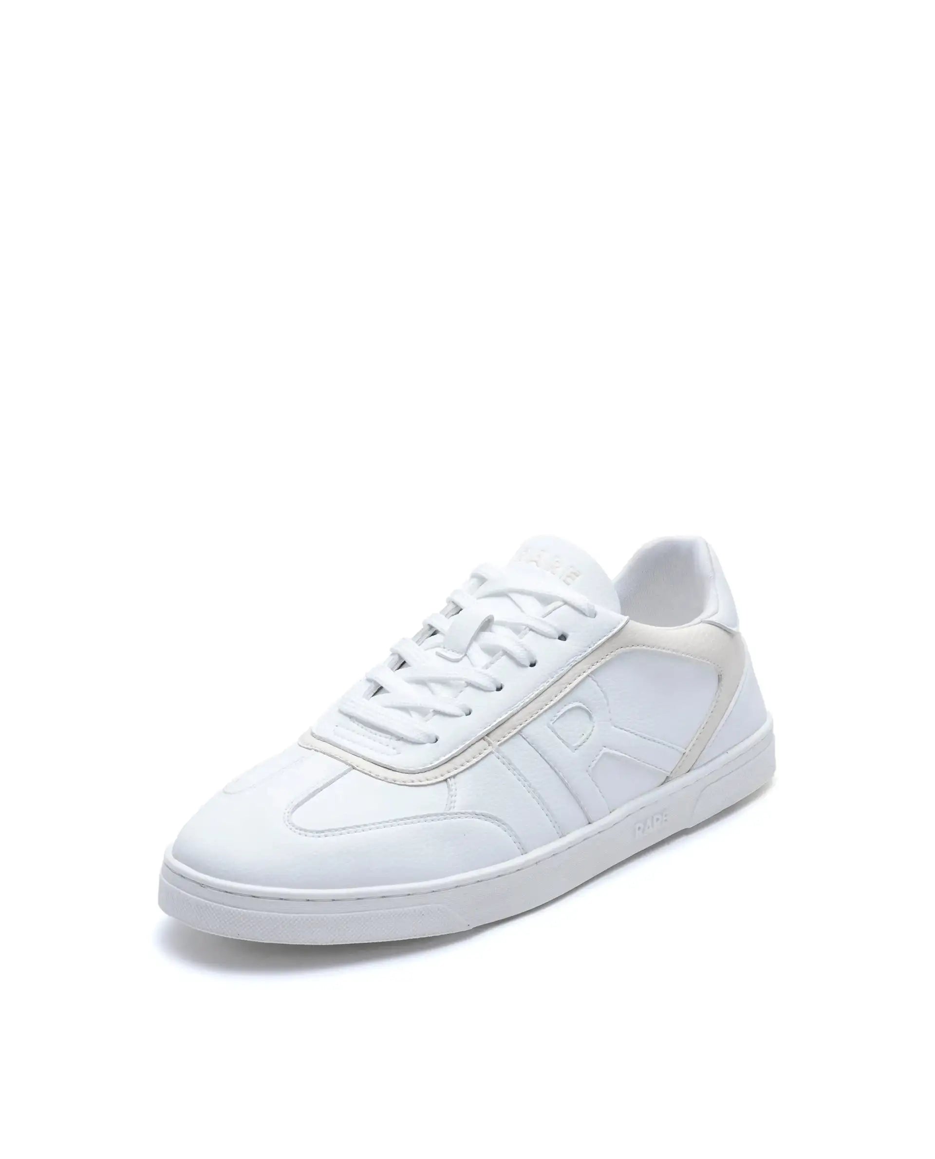Rare Rabbit Men's Dual White Micro Leather Sneaker