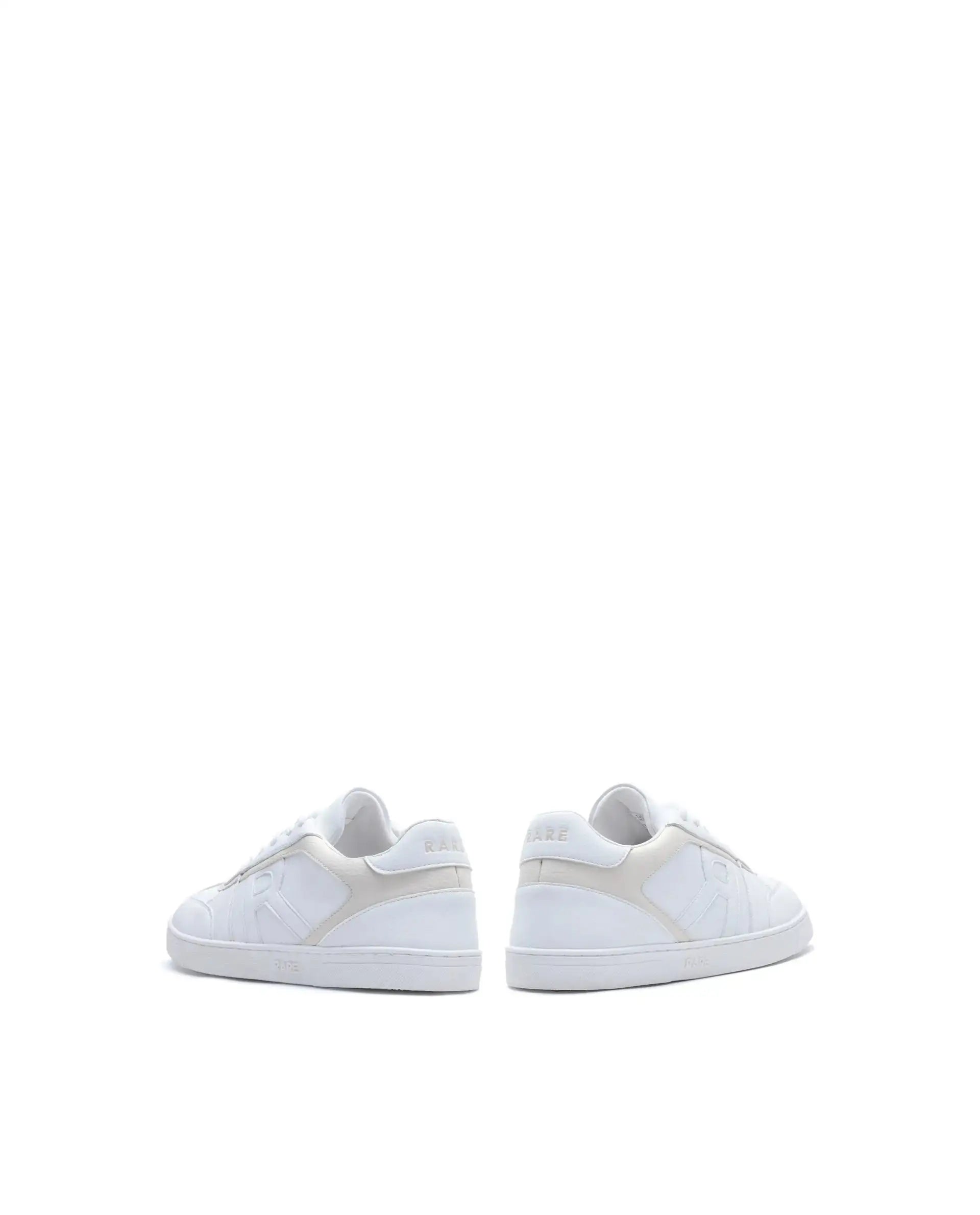 Rare Rabbit Men's Dual White Micro Leather Sneaker