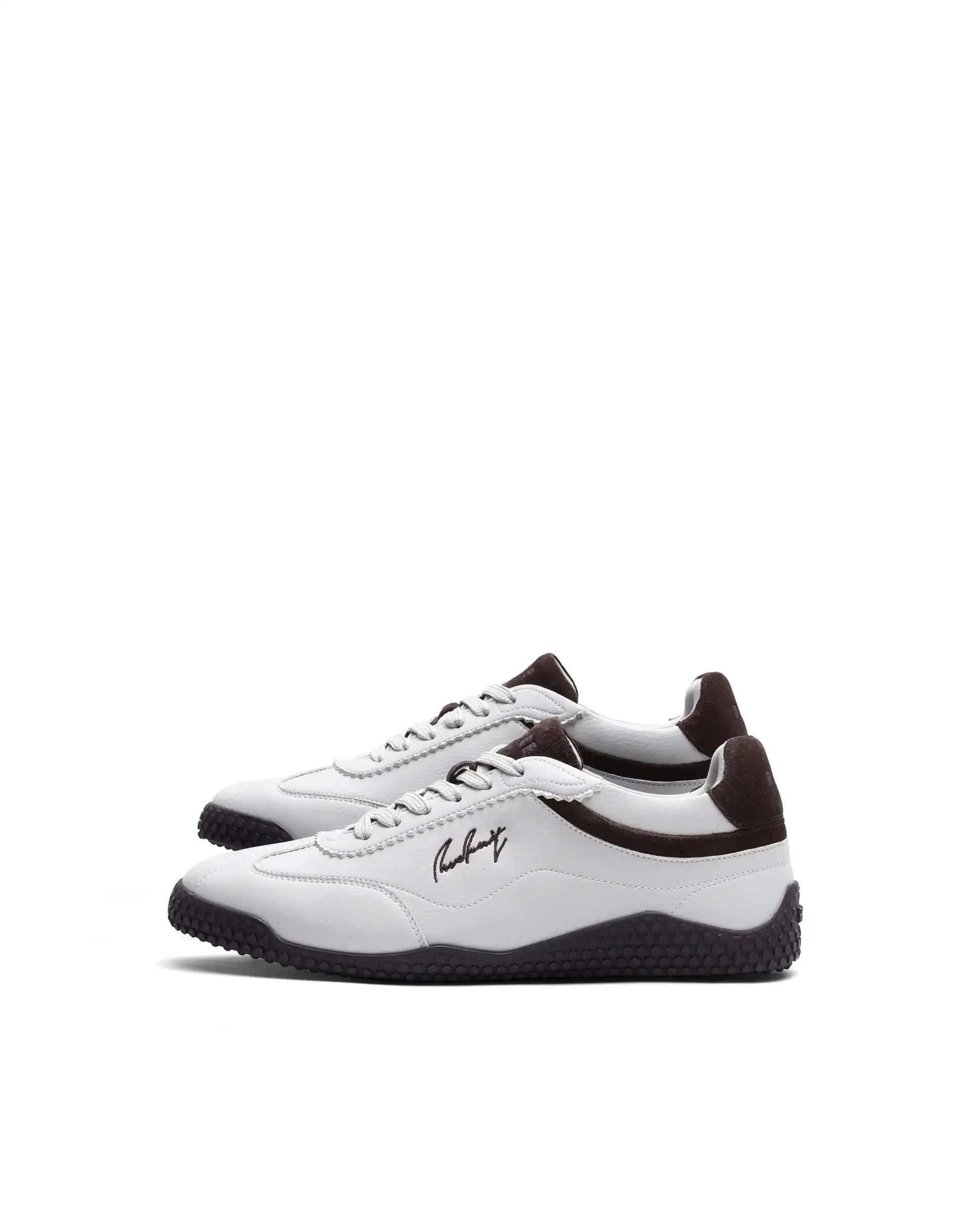 Rare Rabbit Men's Echo Beige Micro Leather Sneaker