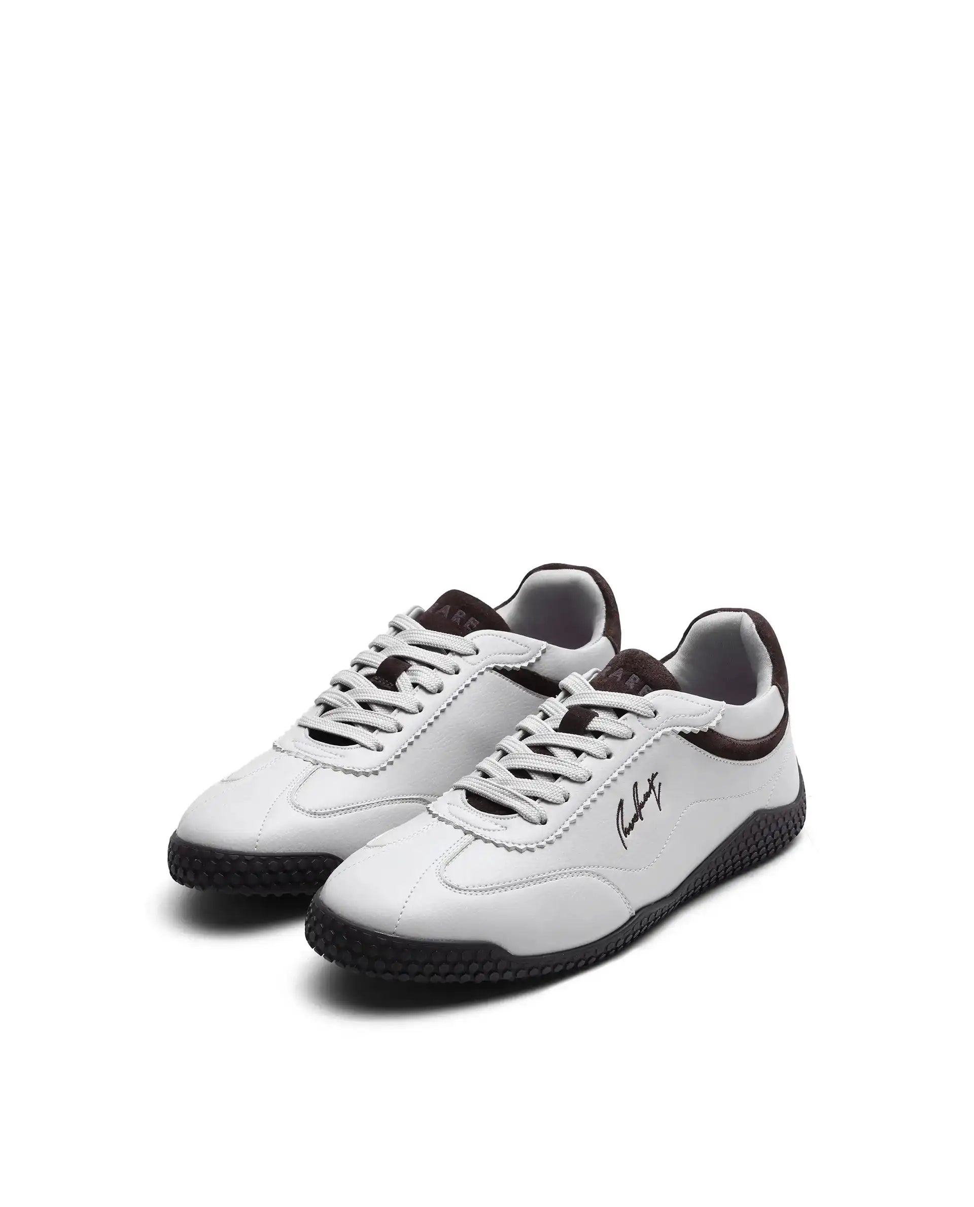 Rare Rabbit Men's Echo Beige Micro Leather Sneaker