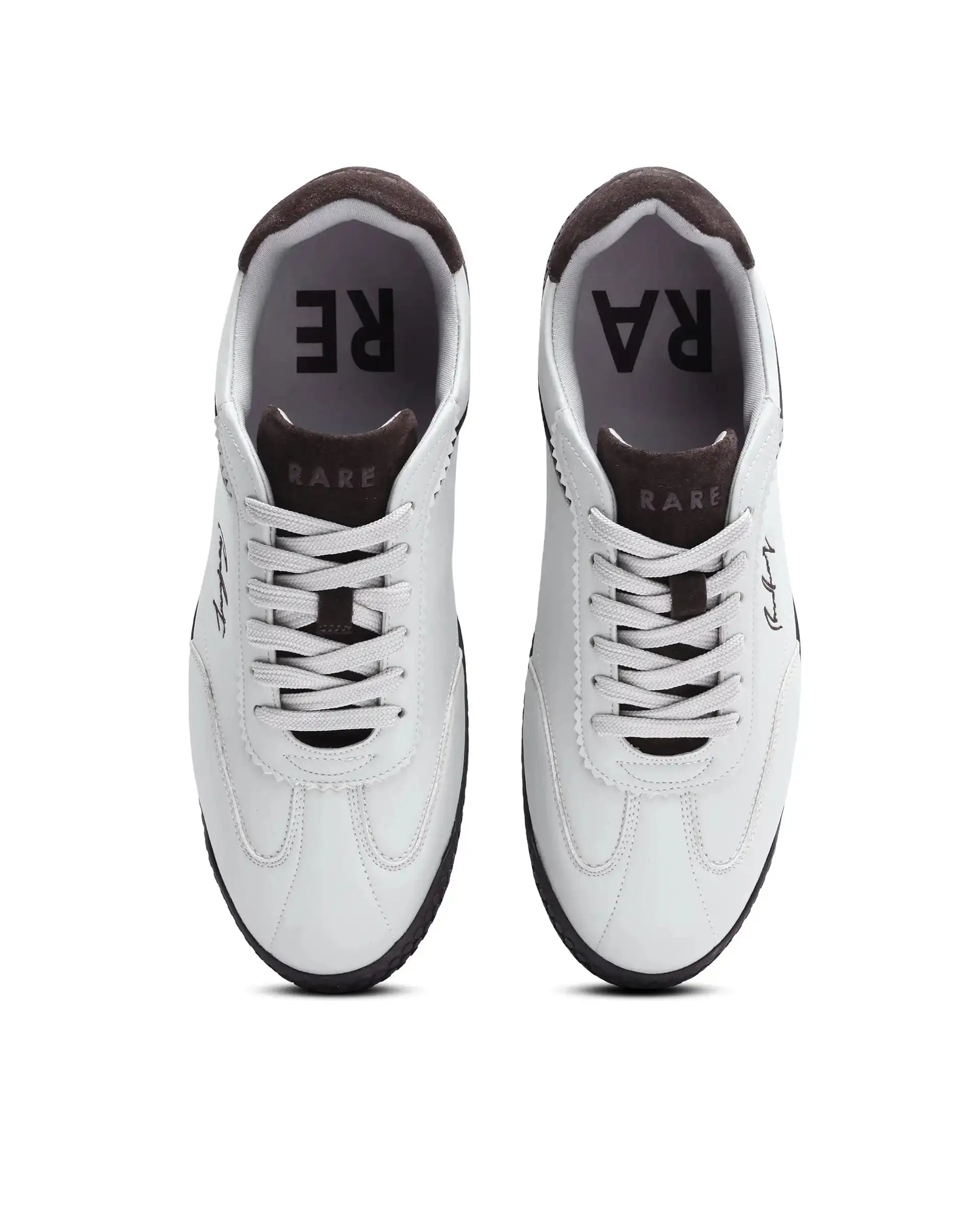 Rare Rabbit Men's Echo Beige Micro Leather Sneaker