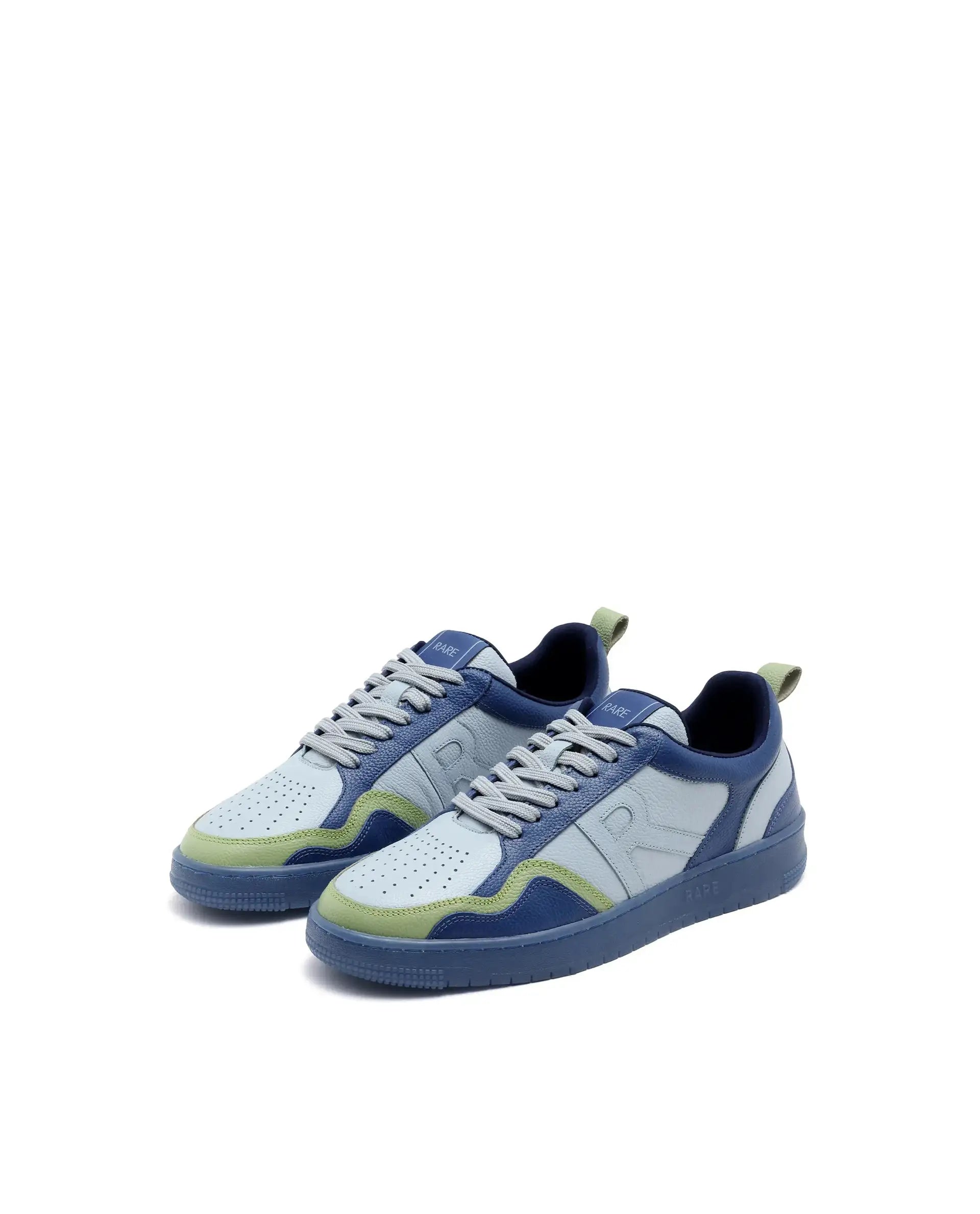Rare Rabbit Men Edamon Blue Leather Lace-Up Sneaker
