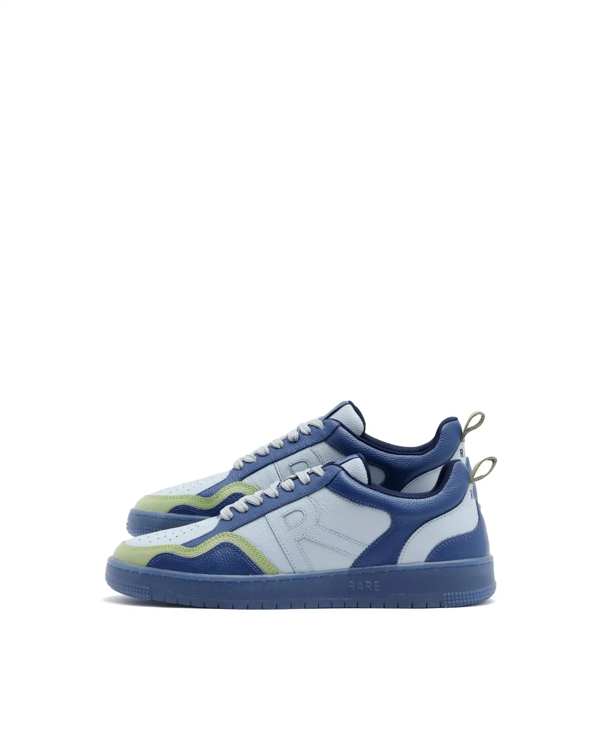 Rare Rabbit Men Edamon Blue Leather Lace-Up Sneaker