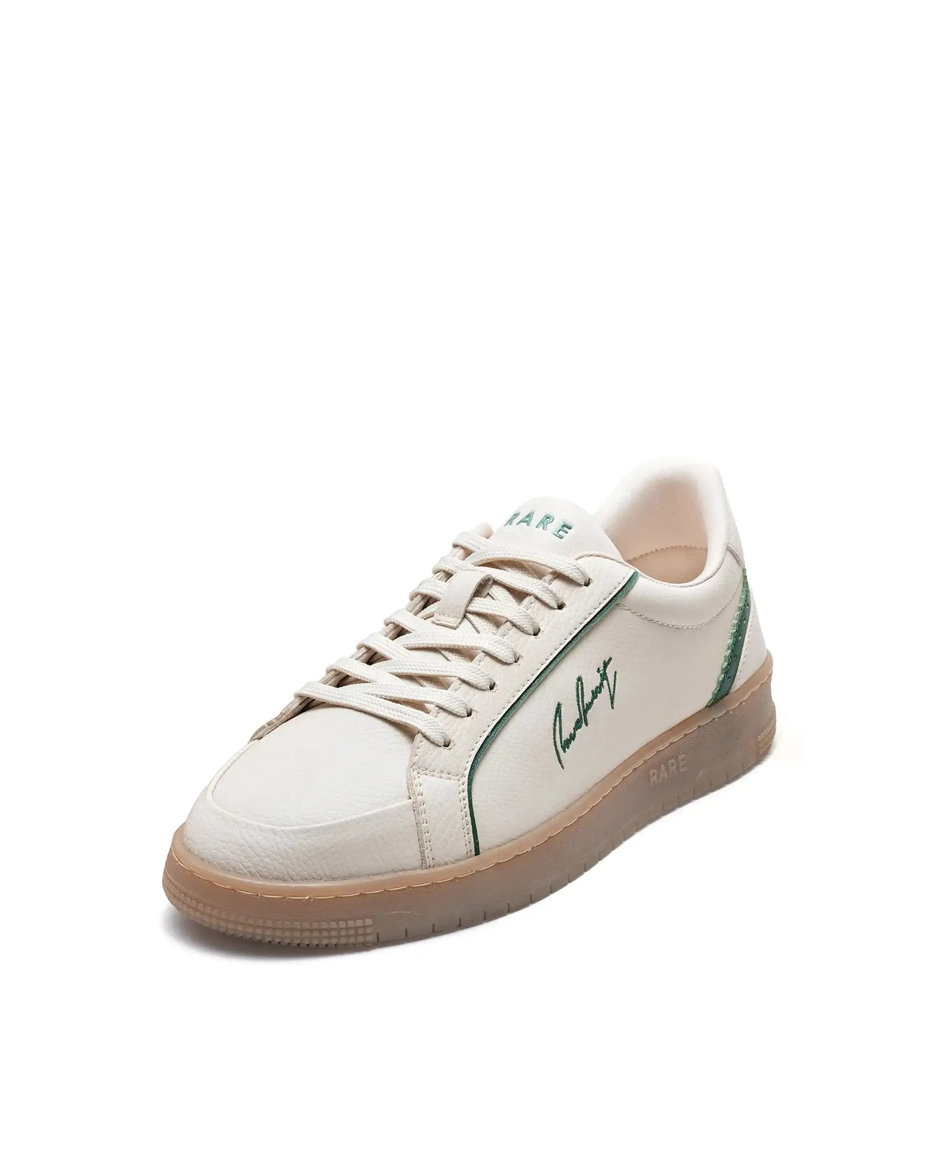 Rare Rabbit Men's Elleo Beige Micro Leather Sneaker