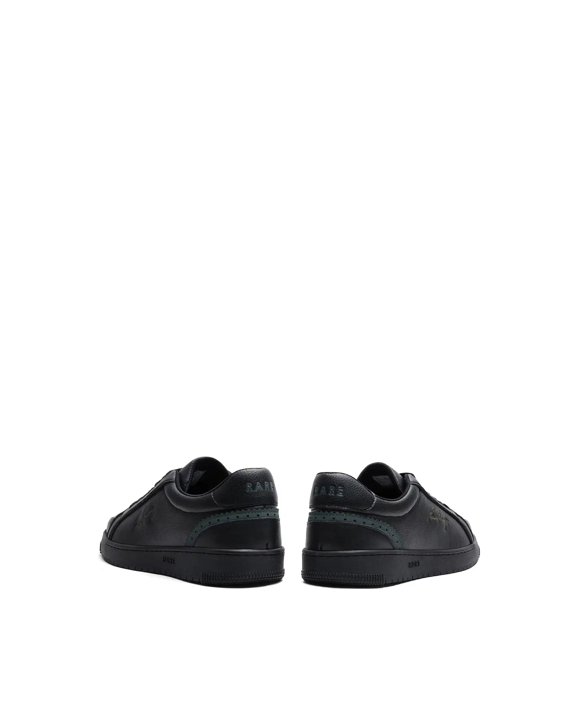 Rare Rabbit Men's Elleo Black Micro Leather Sneaker