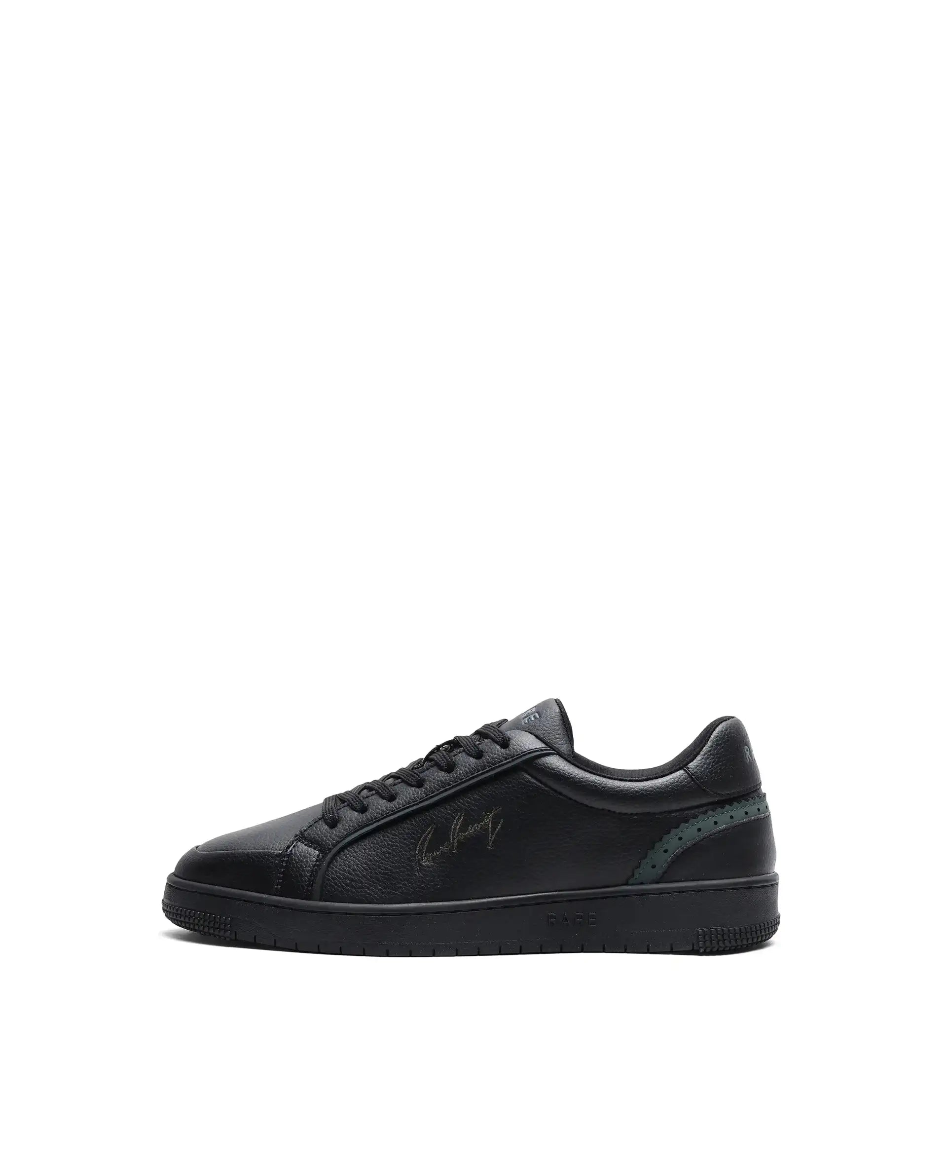 Rare Rabbit Men's Elleo Black Micro Leather Sneaker