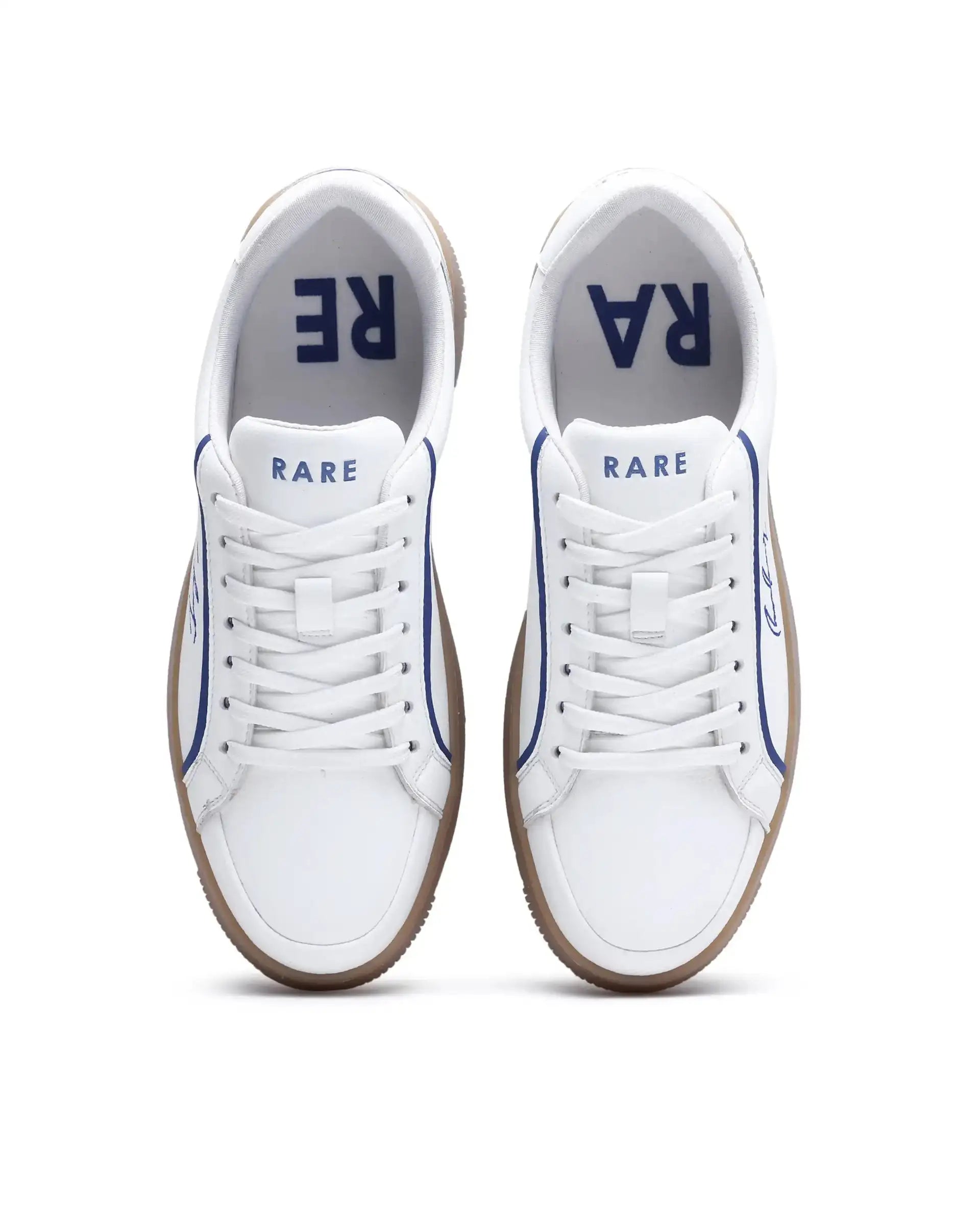 Rare Rabbit Men's Elleo Blue Micro Leather Sneaker